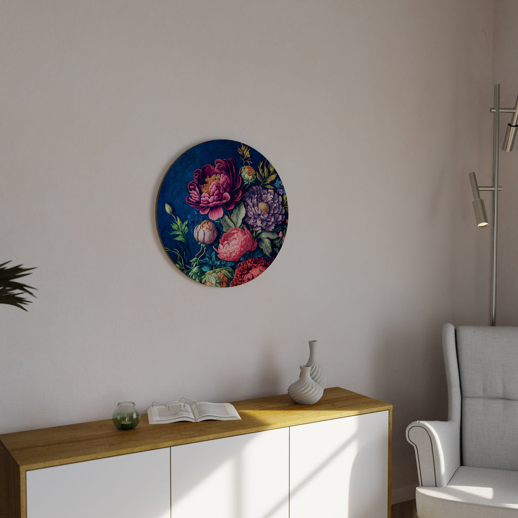 BLÜHENDE ELEGANZ Runde Wandkunst