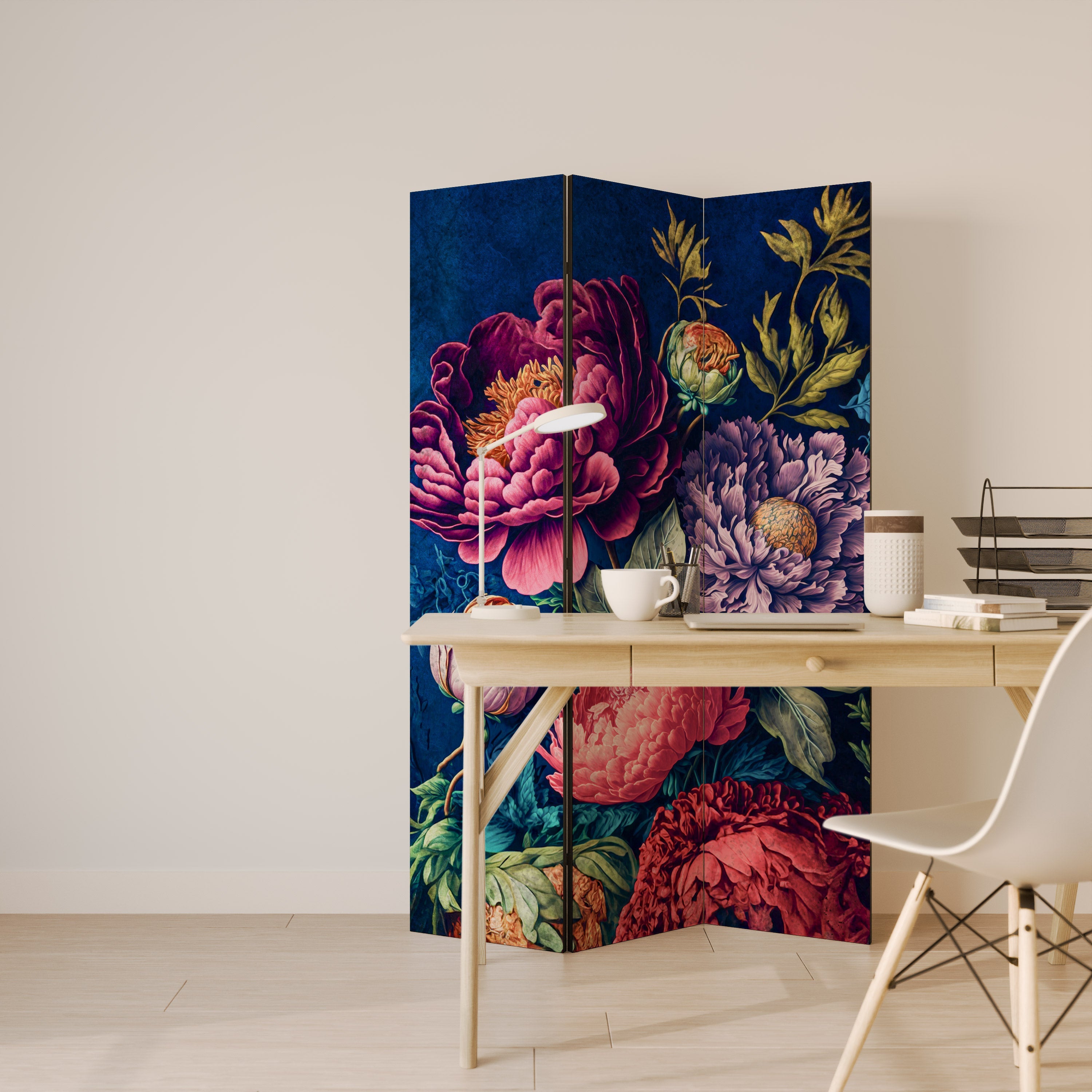 BLOOMING ELEGANCE Dekorativer 3-teiliger Raumteiler