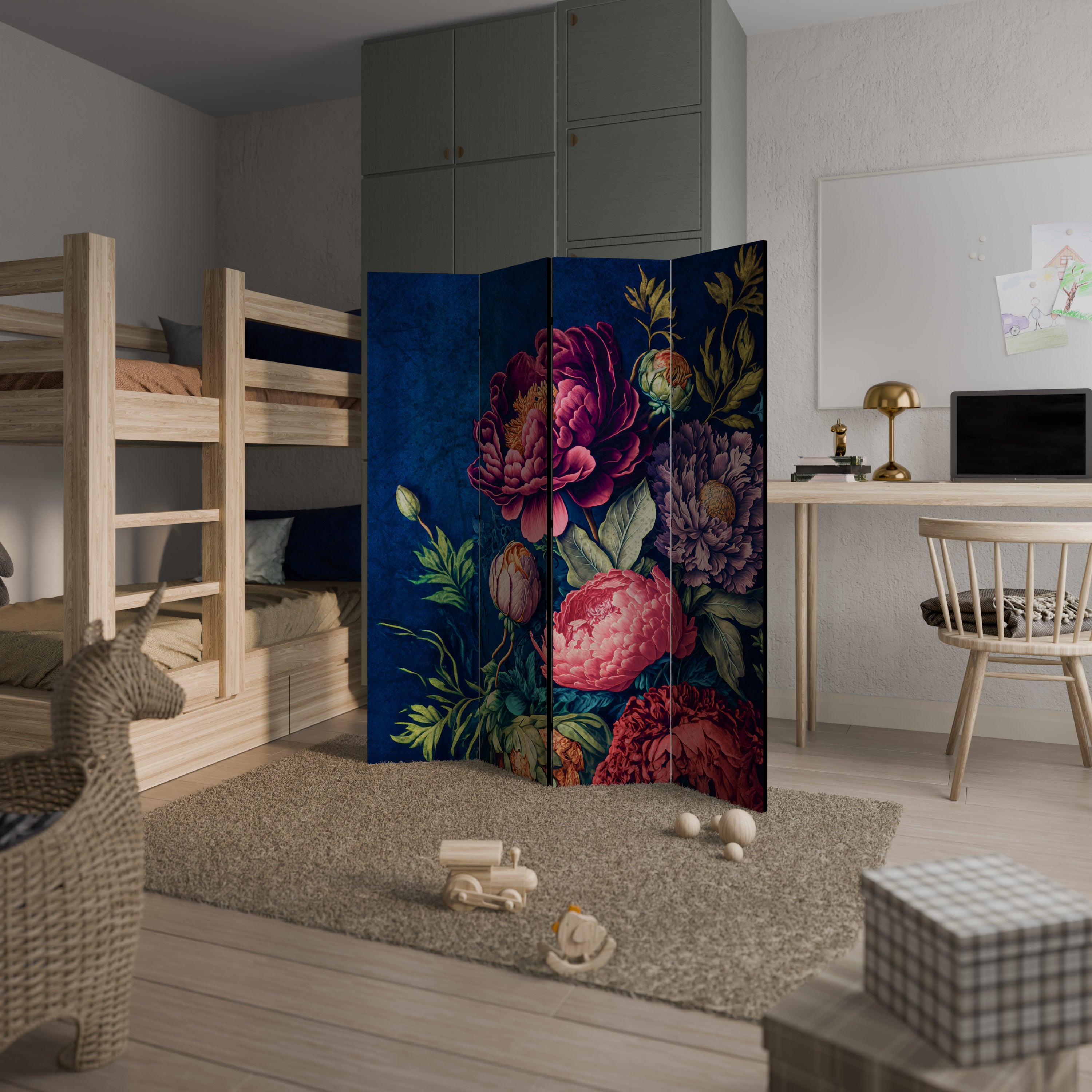 BLOOMING ELEGANCE 4-teiliger Paravent