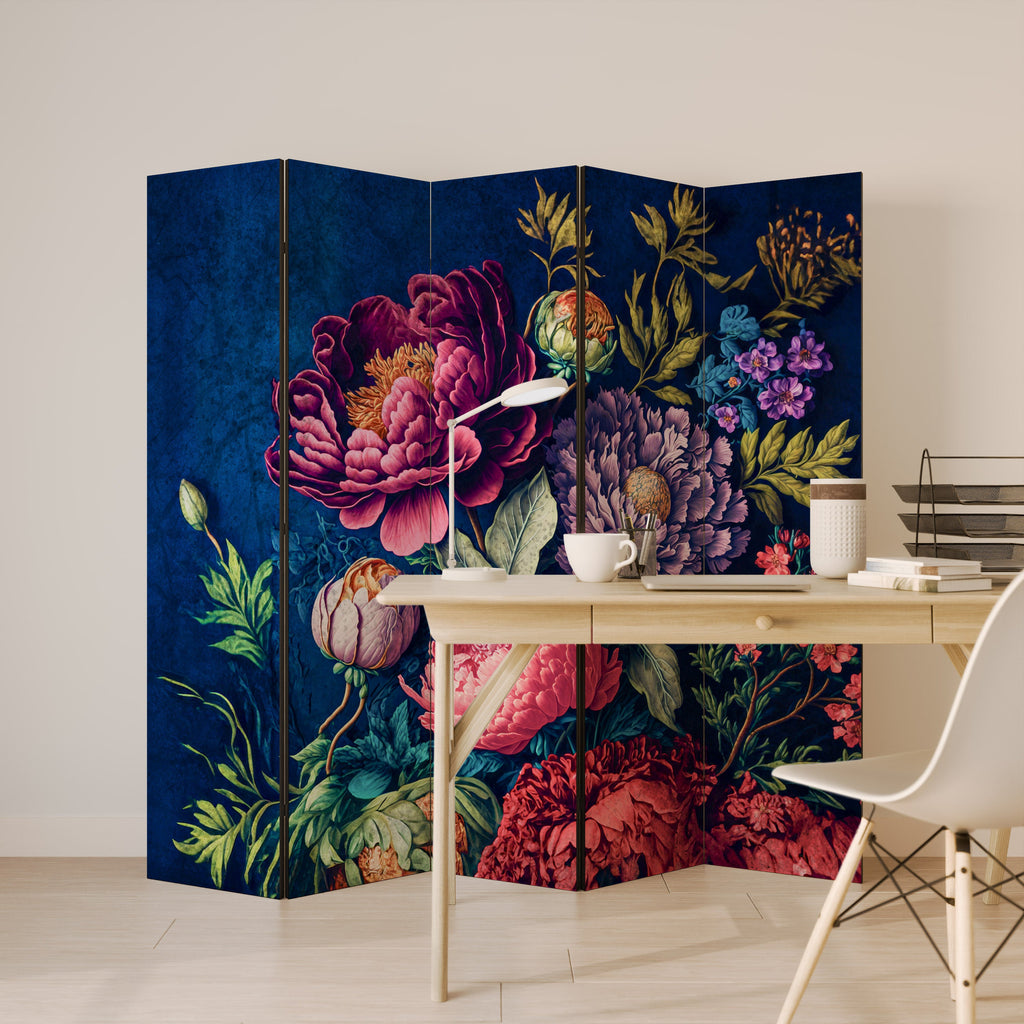 BLOOMING ELEGANCE Decorative 5-Panel Room Divider