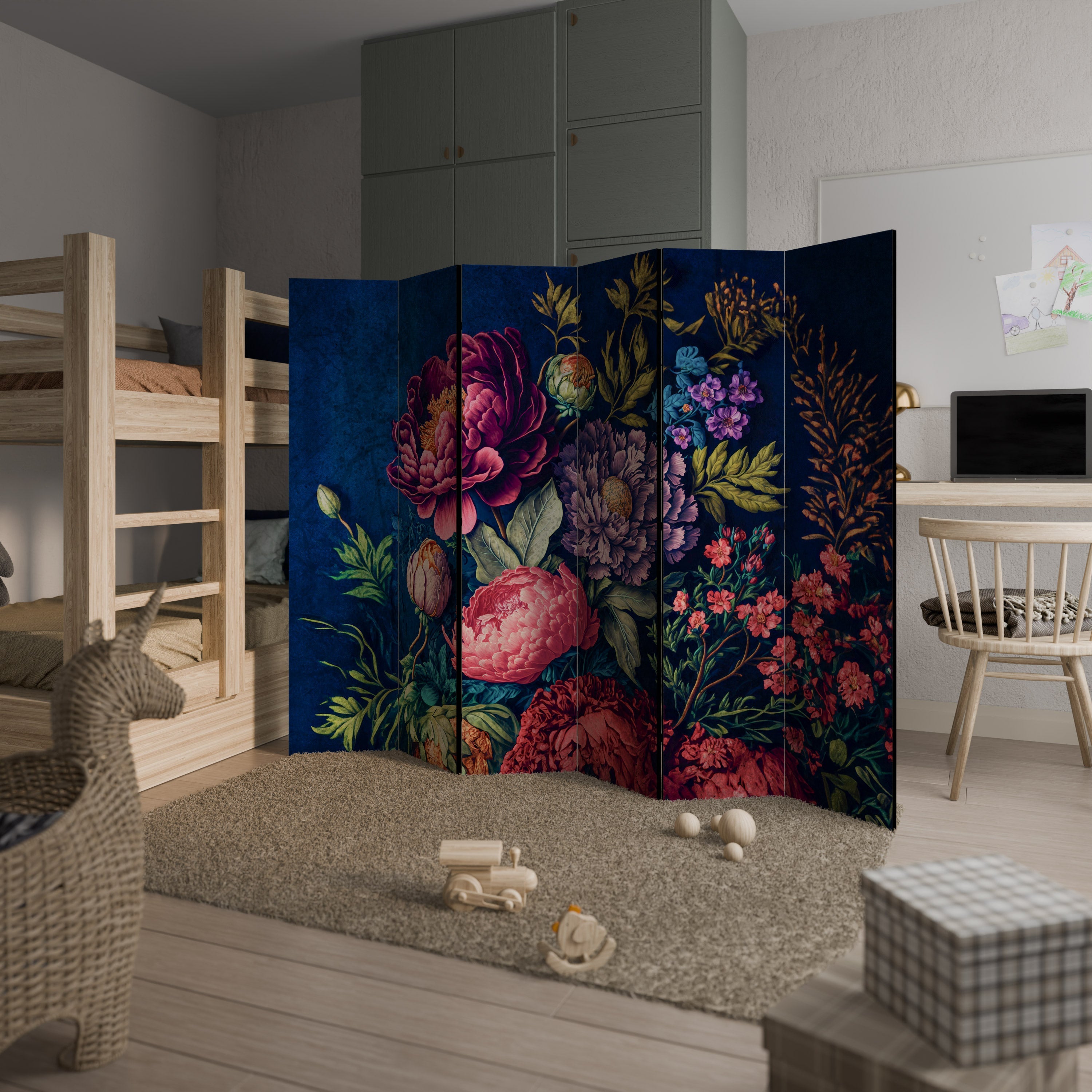 BLOOMING ELEGANCE Dekorativer 6-teiliger Raumteiler