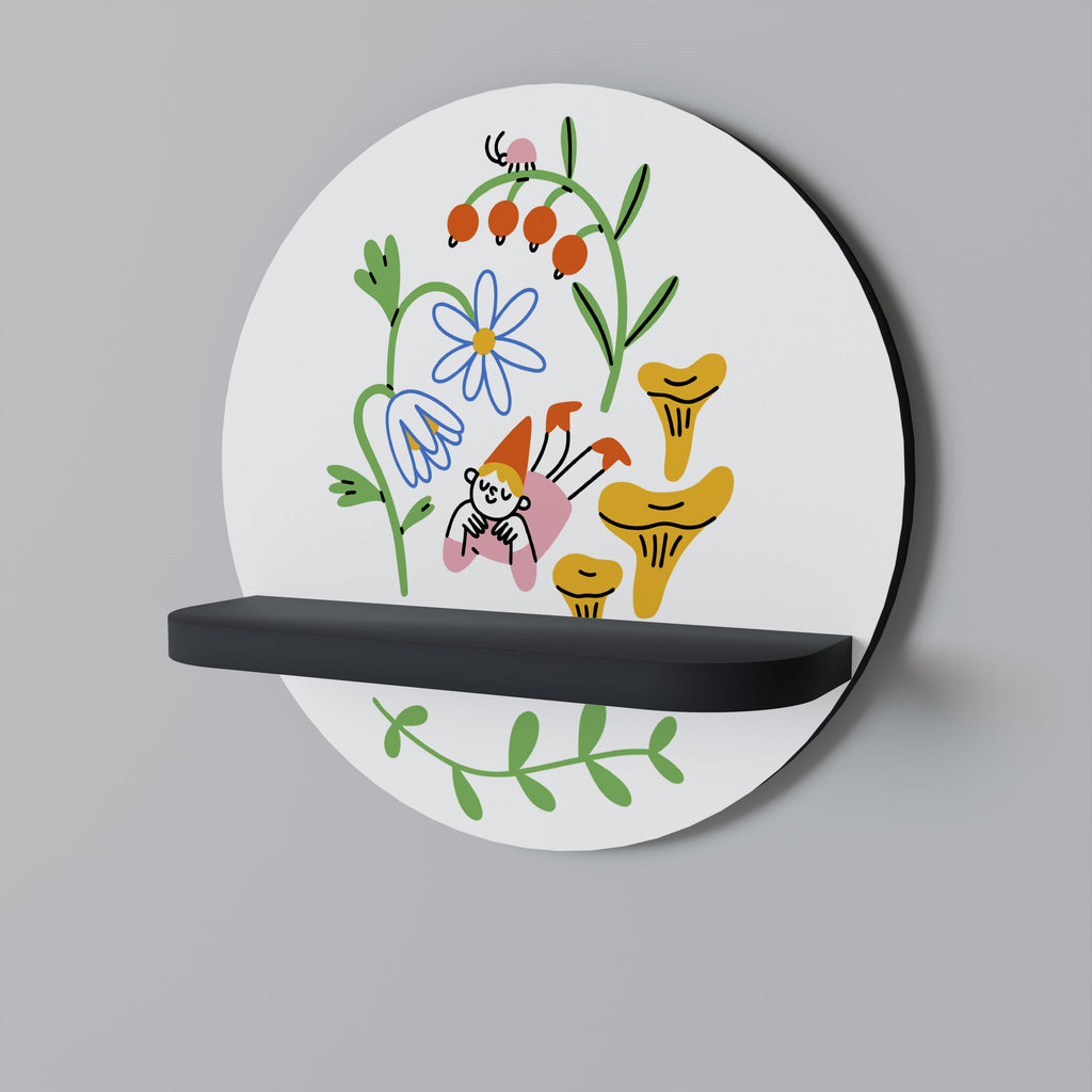 GARDEN LIFE Rundes Kunstregal in Schwarz