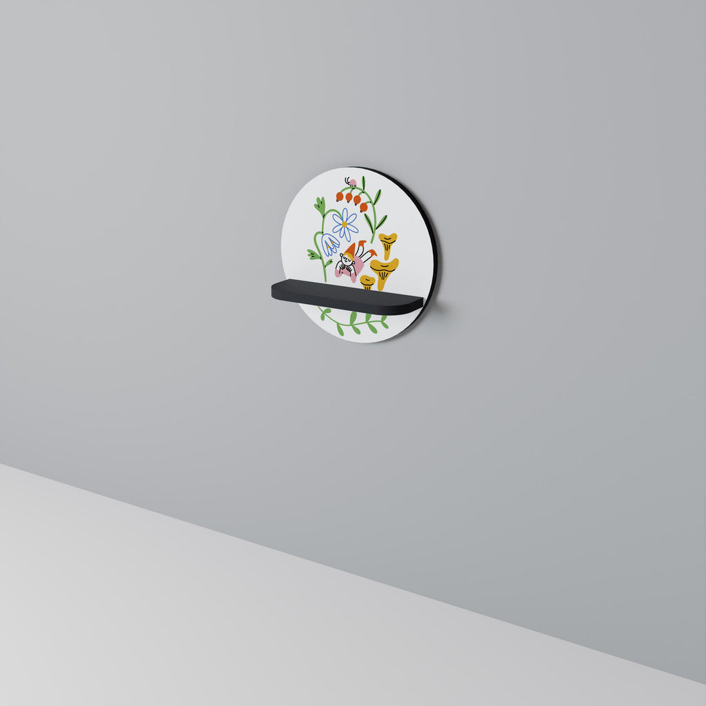 GARDEN LIFE Rundes Kunstregal in Schwarz