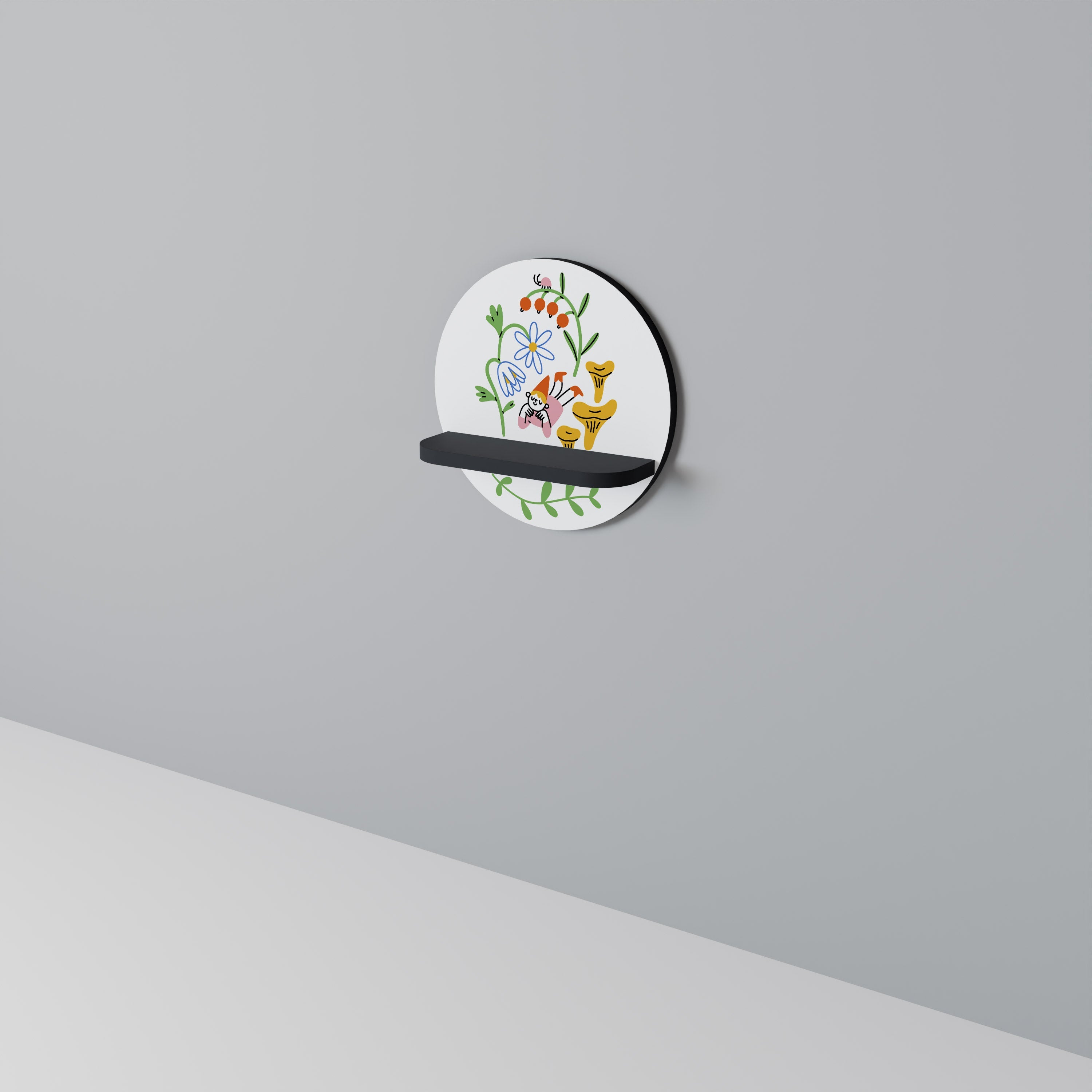 GARDEN LIFE Rundes Kunstregal in Schwarz