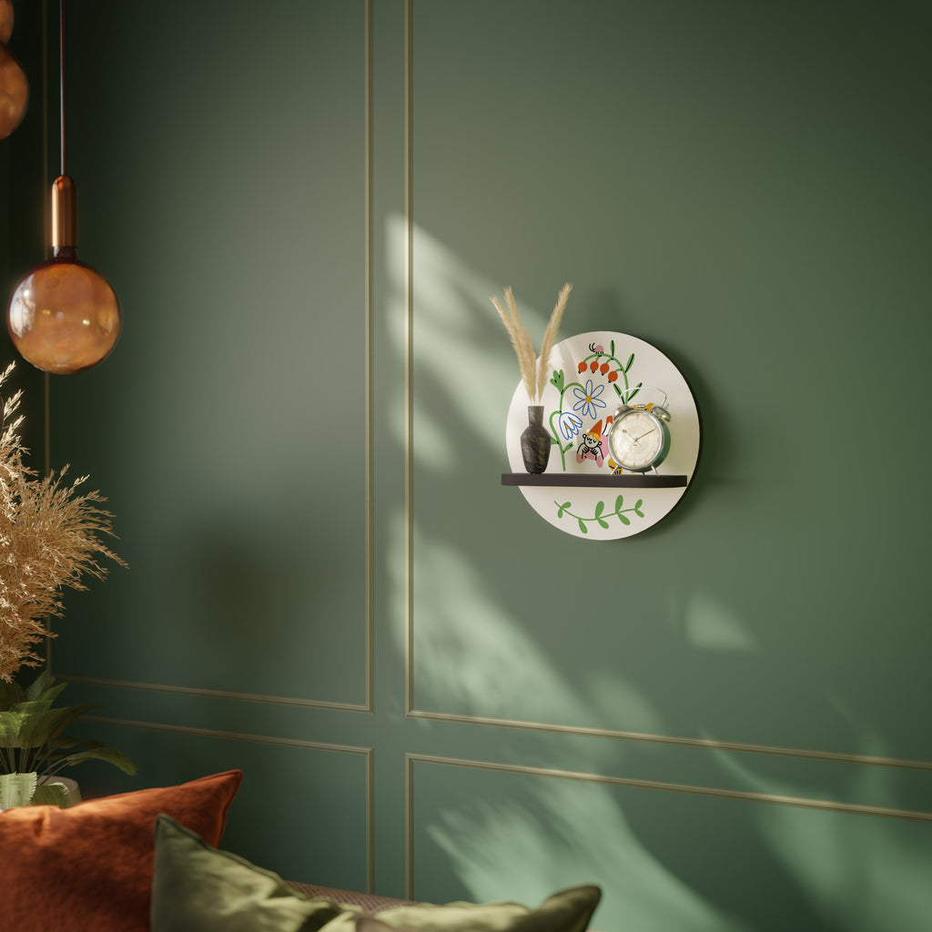 GARDEN LIFE Rundes Kunstregal in Schwarz