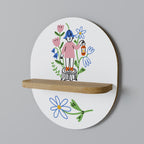 GARDEN GUARDIAN Ovales Kunstregal in Eiche-Optik