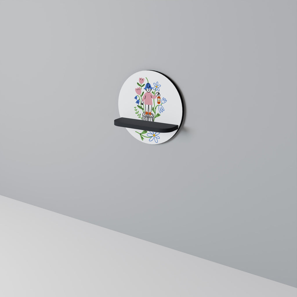 GARDEN GUARDIAN Rundes Kunstregal in Schwarz