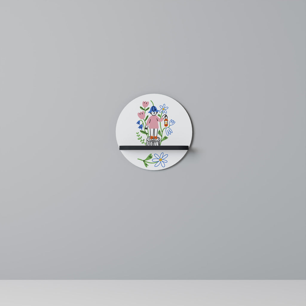 GARDEN GUARDIAN Rundes Kunstregal in Schwarz