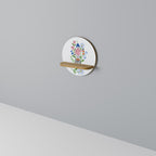 GARDEN GUARDIAN Rundes Kunstregal in Eiche-Optik