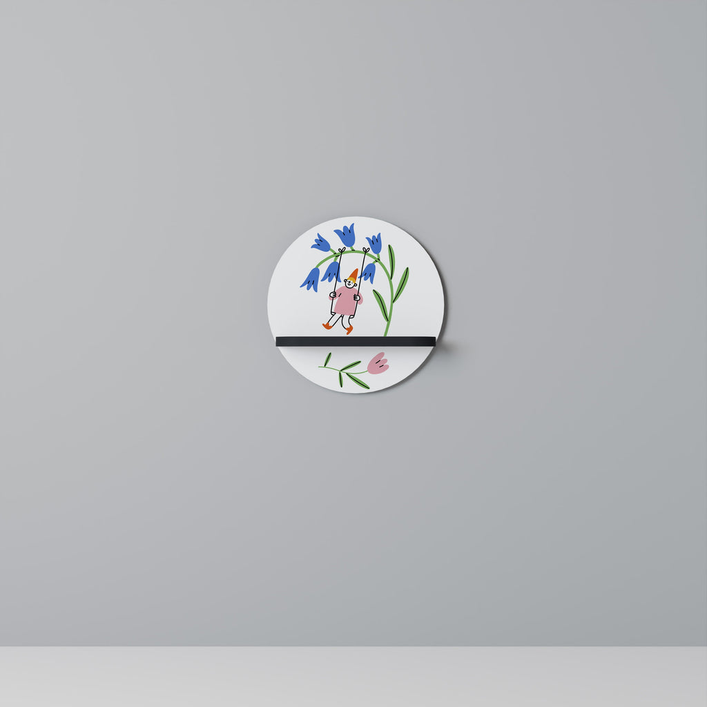 GARDEN JOY Rundes Kunstregal in Schwarz