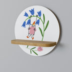 GARDEN JOY Round Art Shelf In Oak Effect