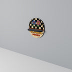 FLOWER POWER Ovales Kunstregal in Schwarz