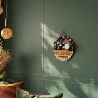 FLOWER POWER Ovales Kunstregal in Eiche-Optik