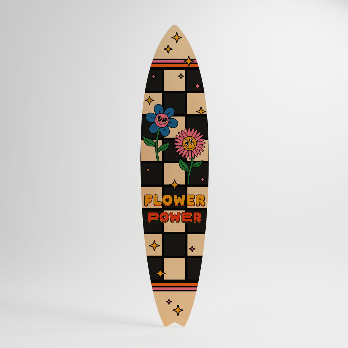 FLOWER POWER Deko-Surfboard