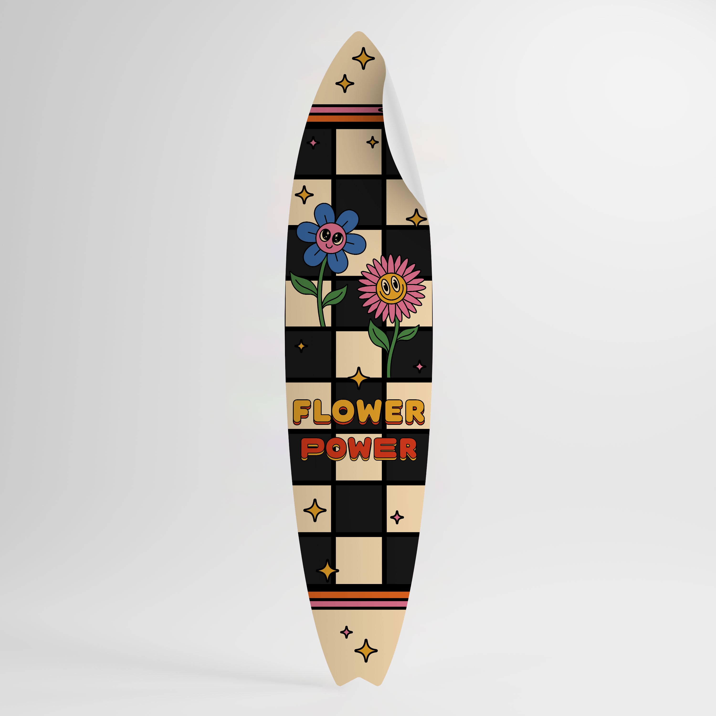 FLOWER POWER Surfboard-Wandsticker