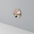 FLORAL GRACE Ovales Kunstregal in Eiche-Optik