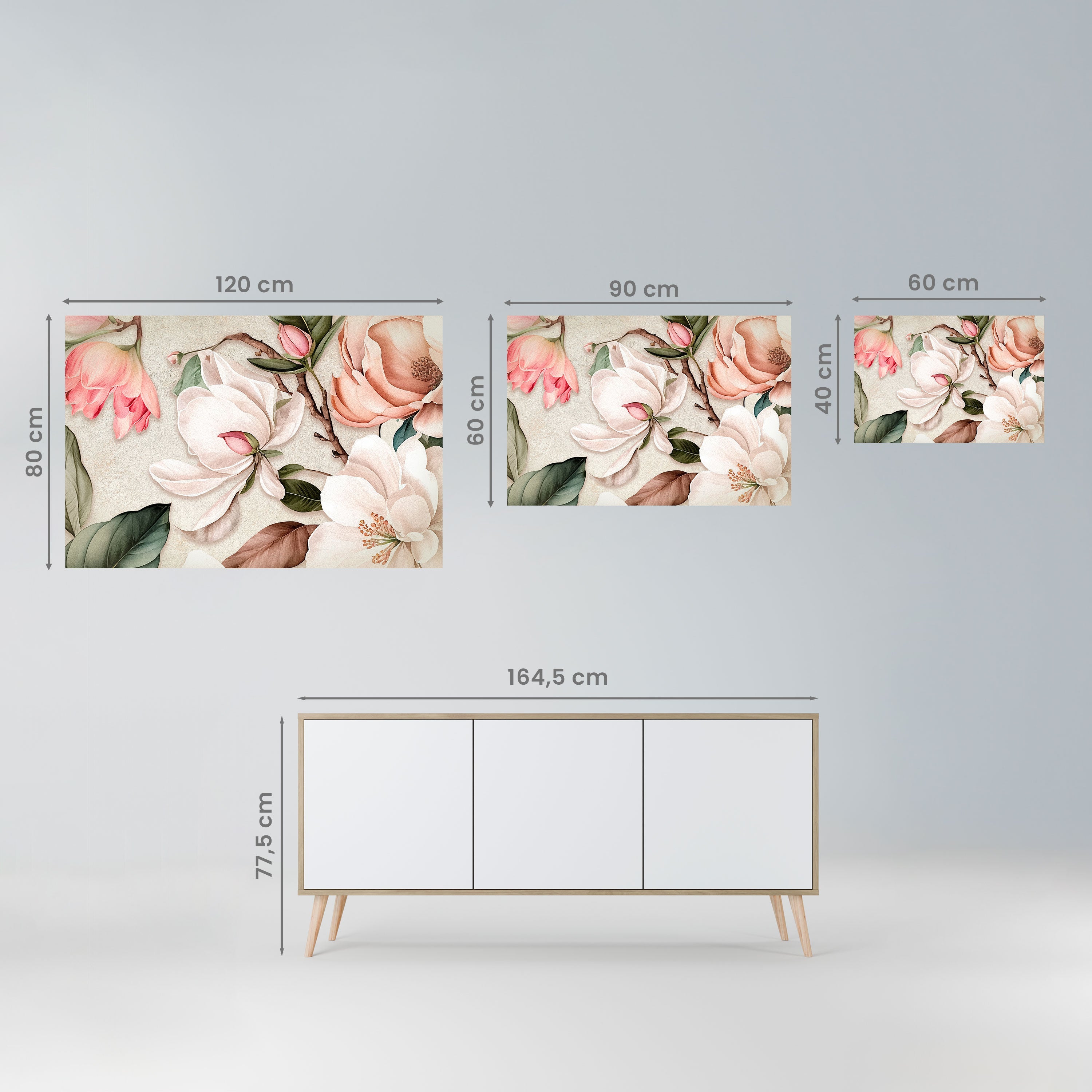 FLORAL GRACE Horizontales Poster zum Abziehen und Aufkleben