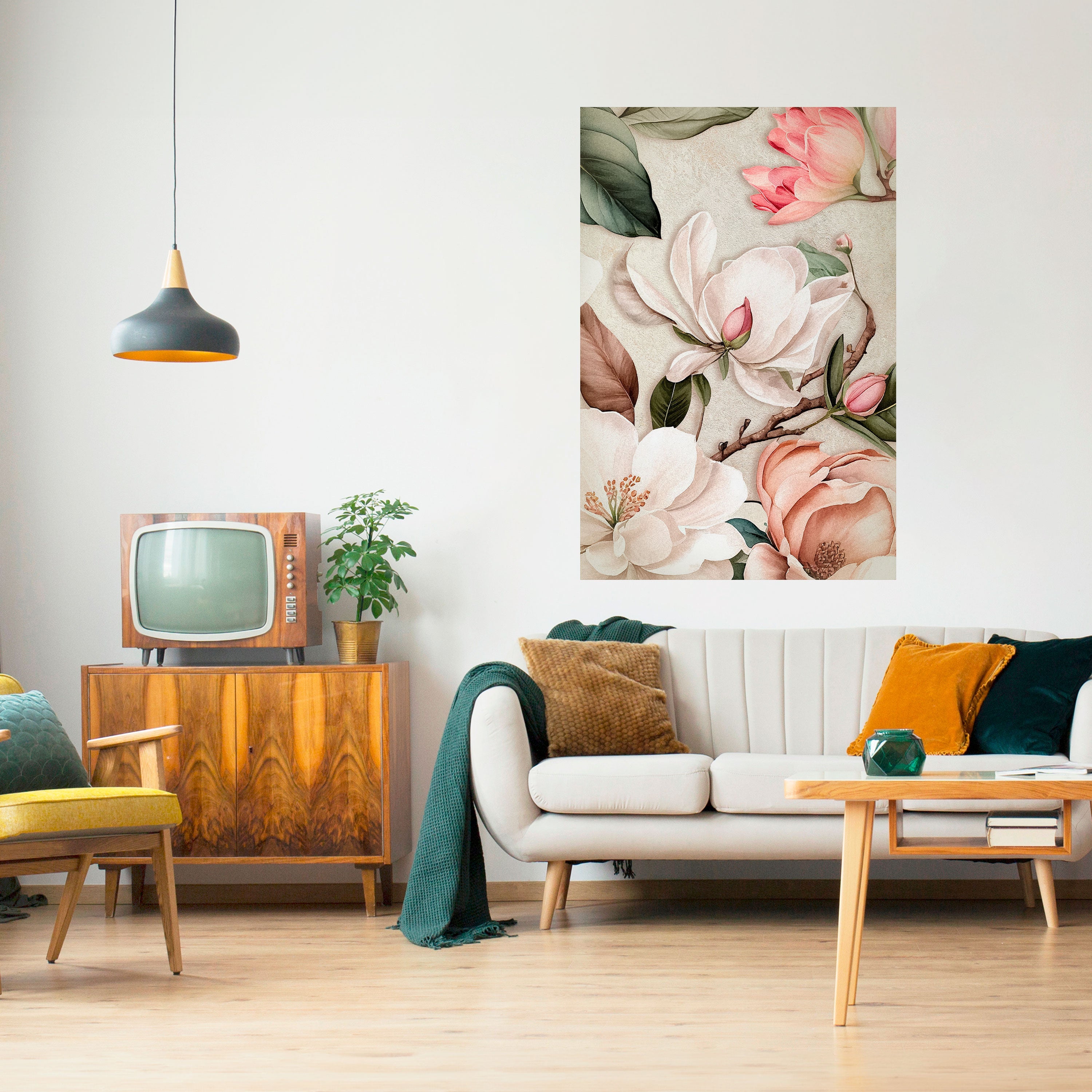 FLORAL GRACE Vertikales Poster zum Abziehen und Aufkleben