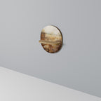 TRANQUIL FIELD Ovales Kunstregal in Eiche-Optik