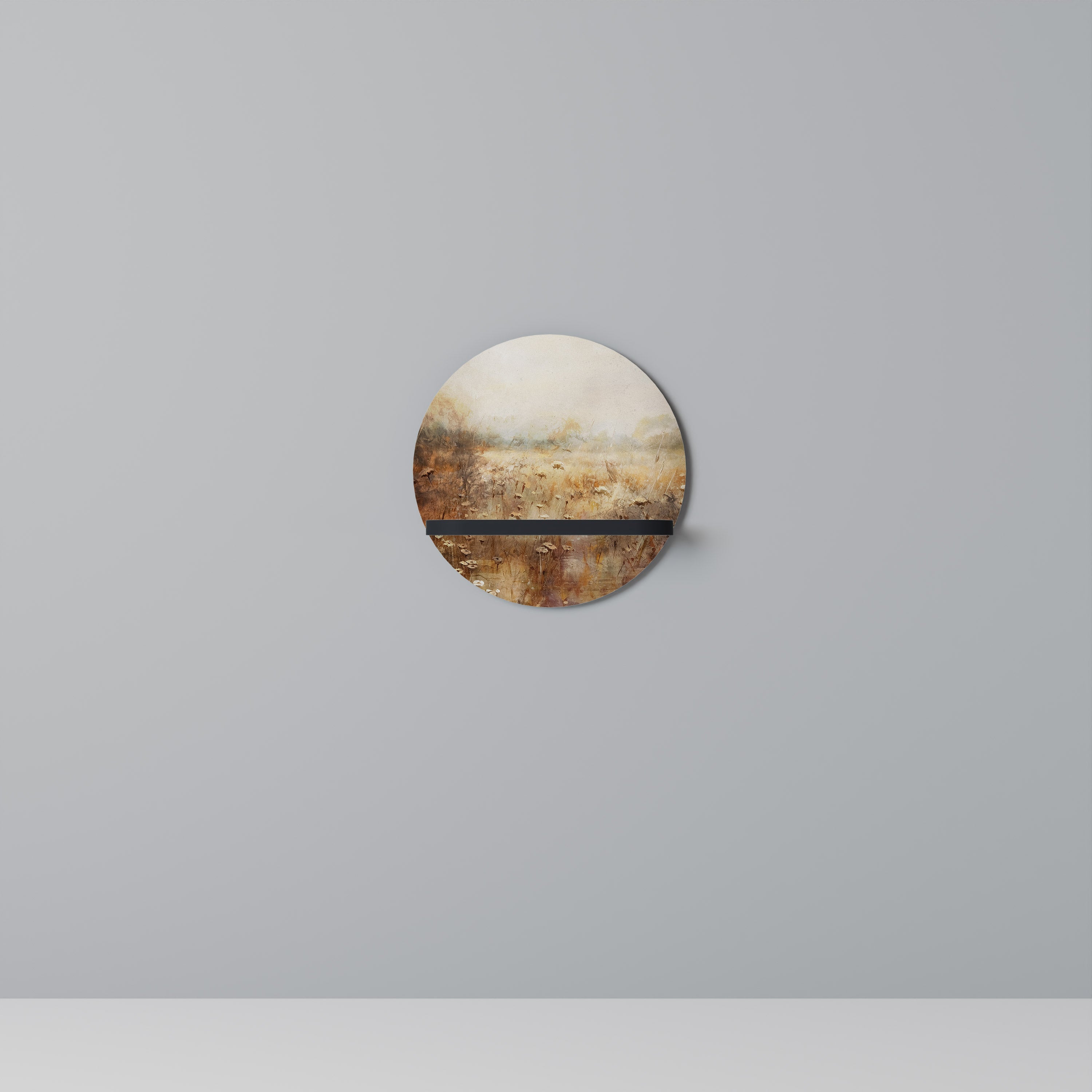 TRANQUIL FIELD Rundes Kunstregal in Schwarz