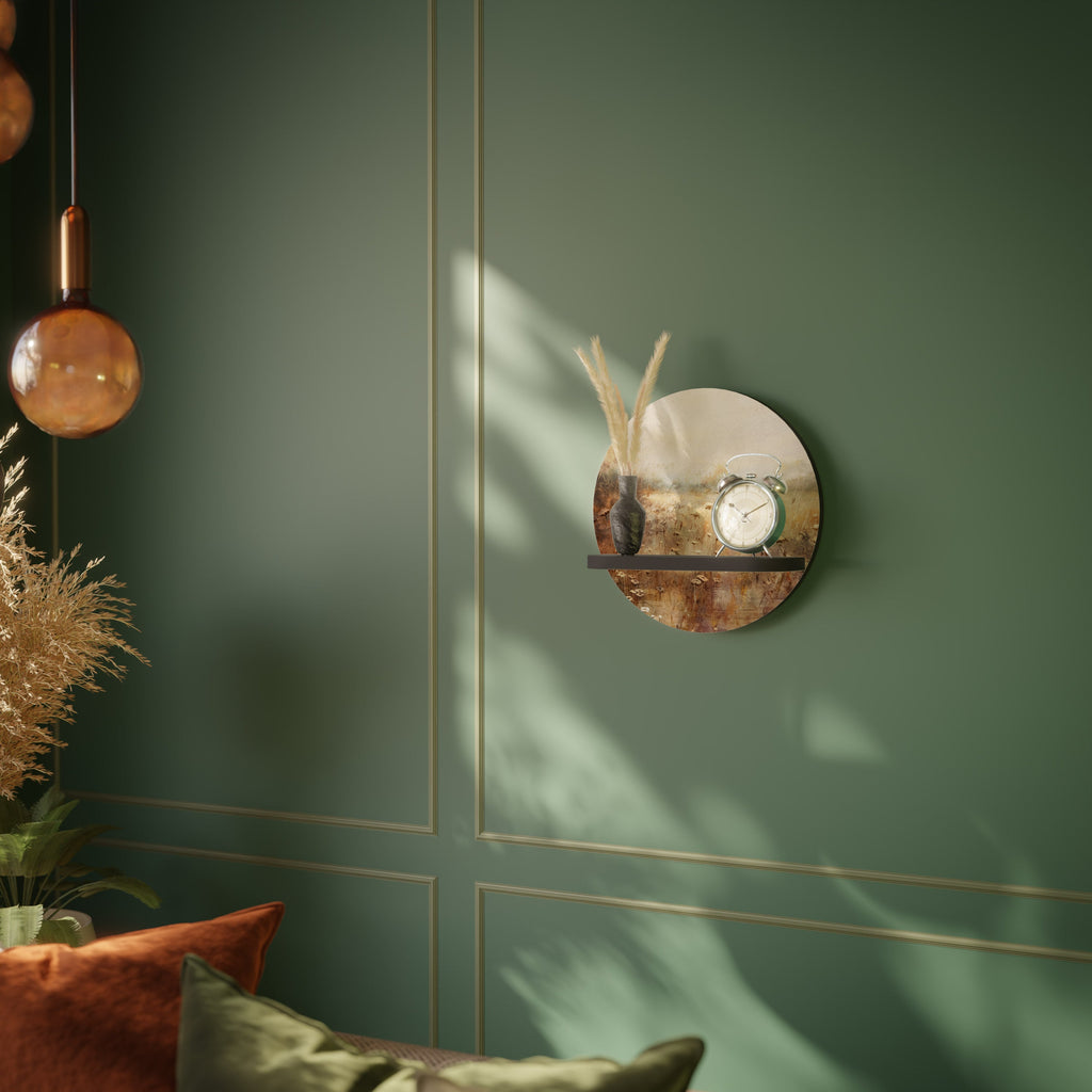 TRANQUIL FIELD Rundes Kunstregal in Schwarz