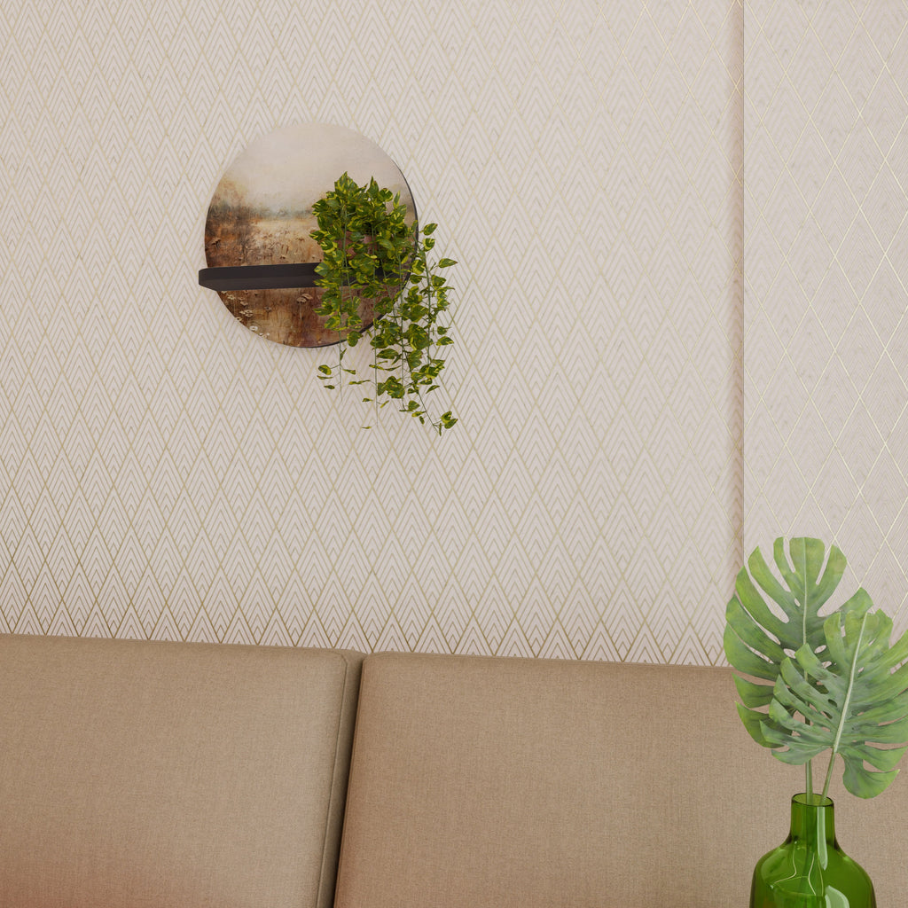 TRANQUIL FIELD Rundes Kunstregal in Schwarz