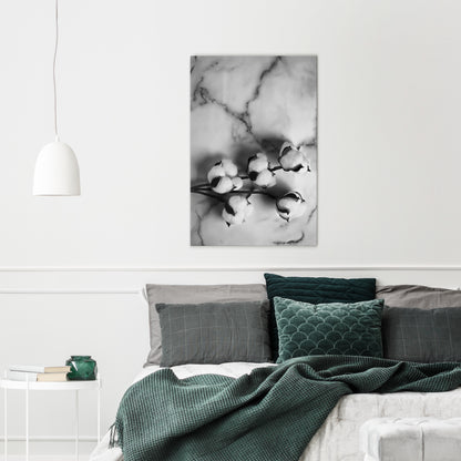 MONOCHROME COTTON DREAMS Vertical Canvas Print