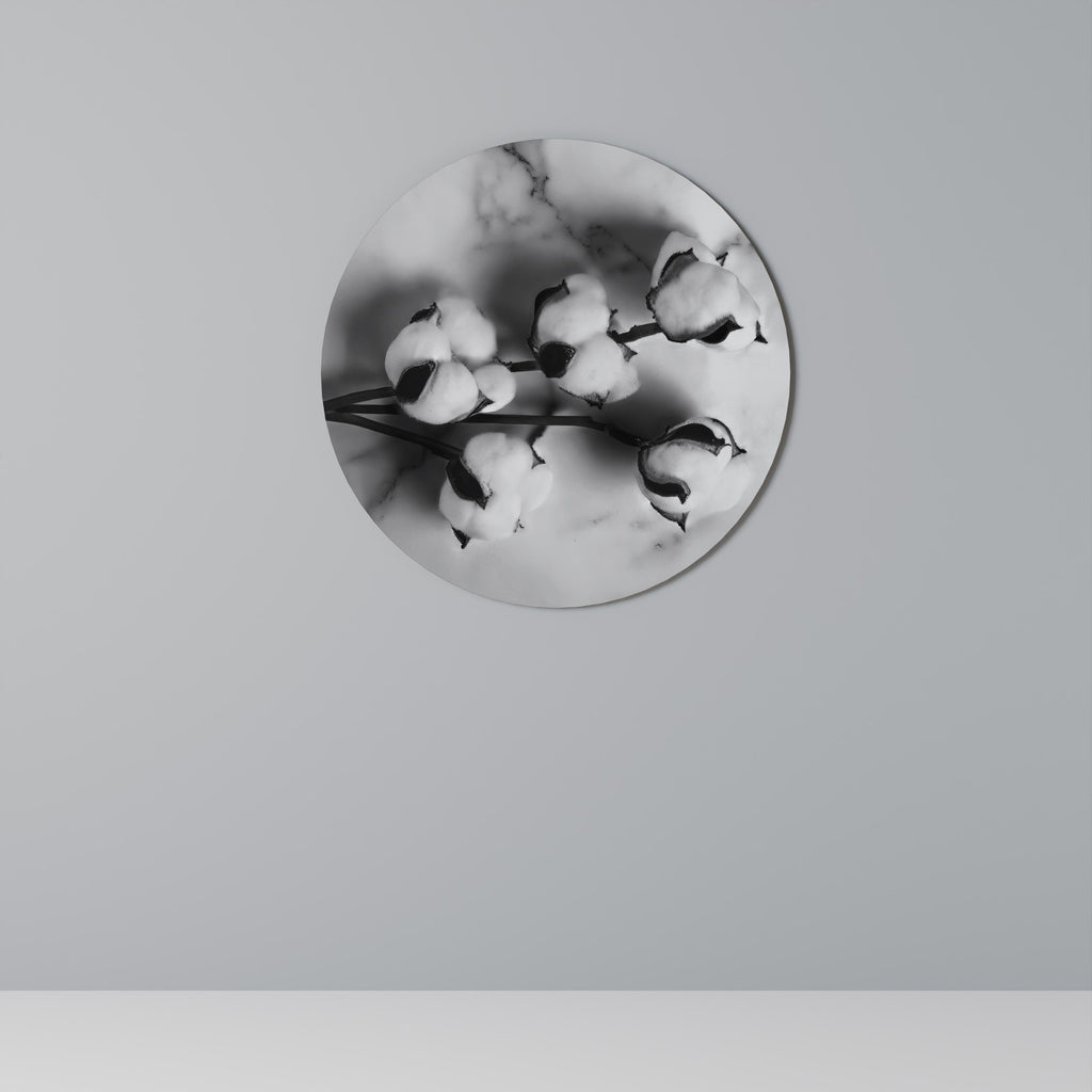 Runde Wandkunst MONOCHROME COTTON DREAMS