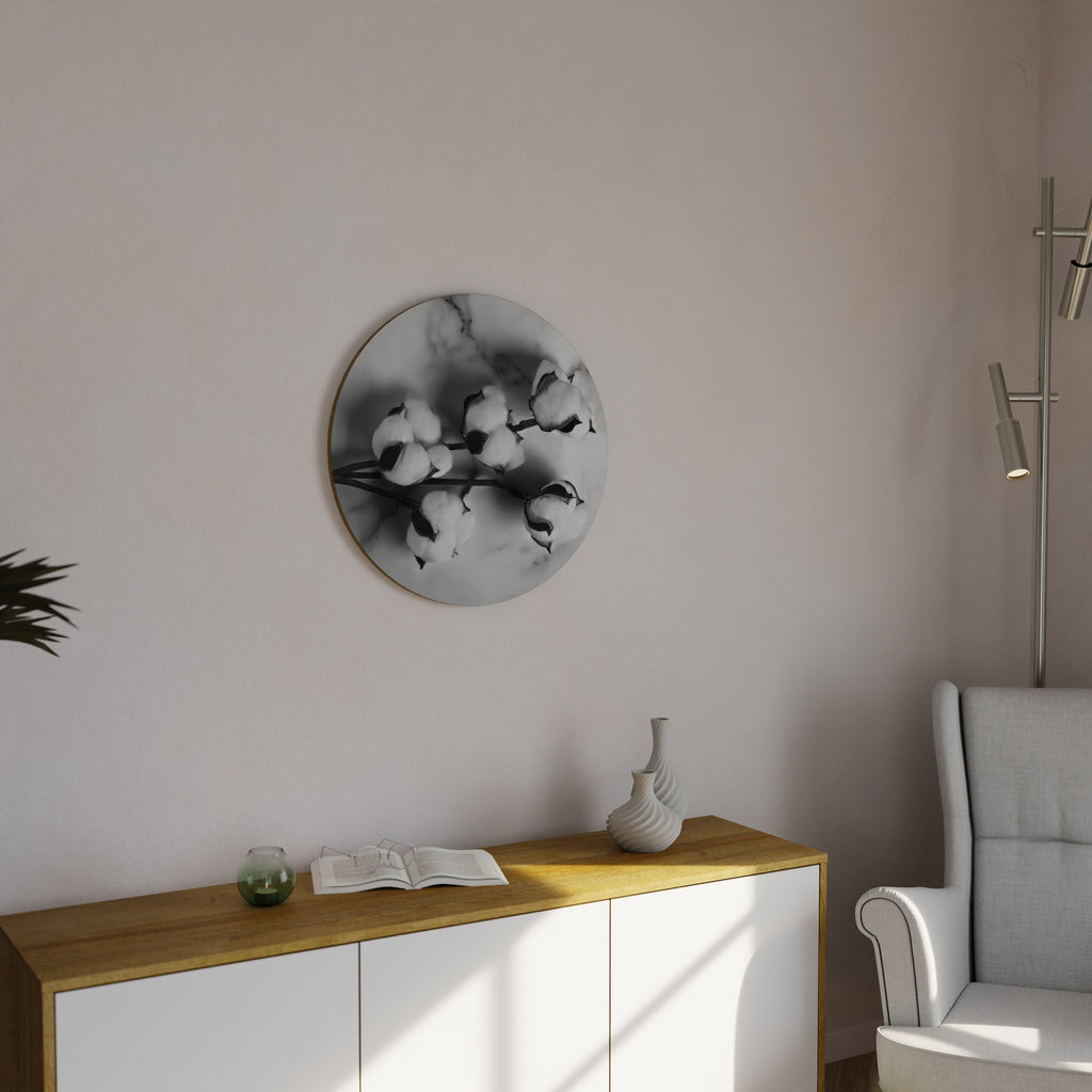 Runde Wandkunst MONOCHROME COTTON DREAMS