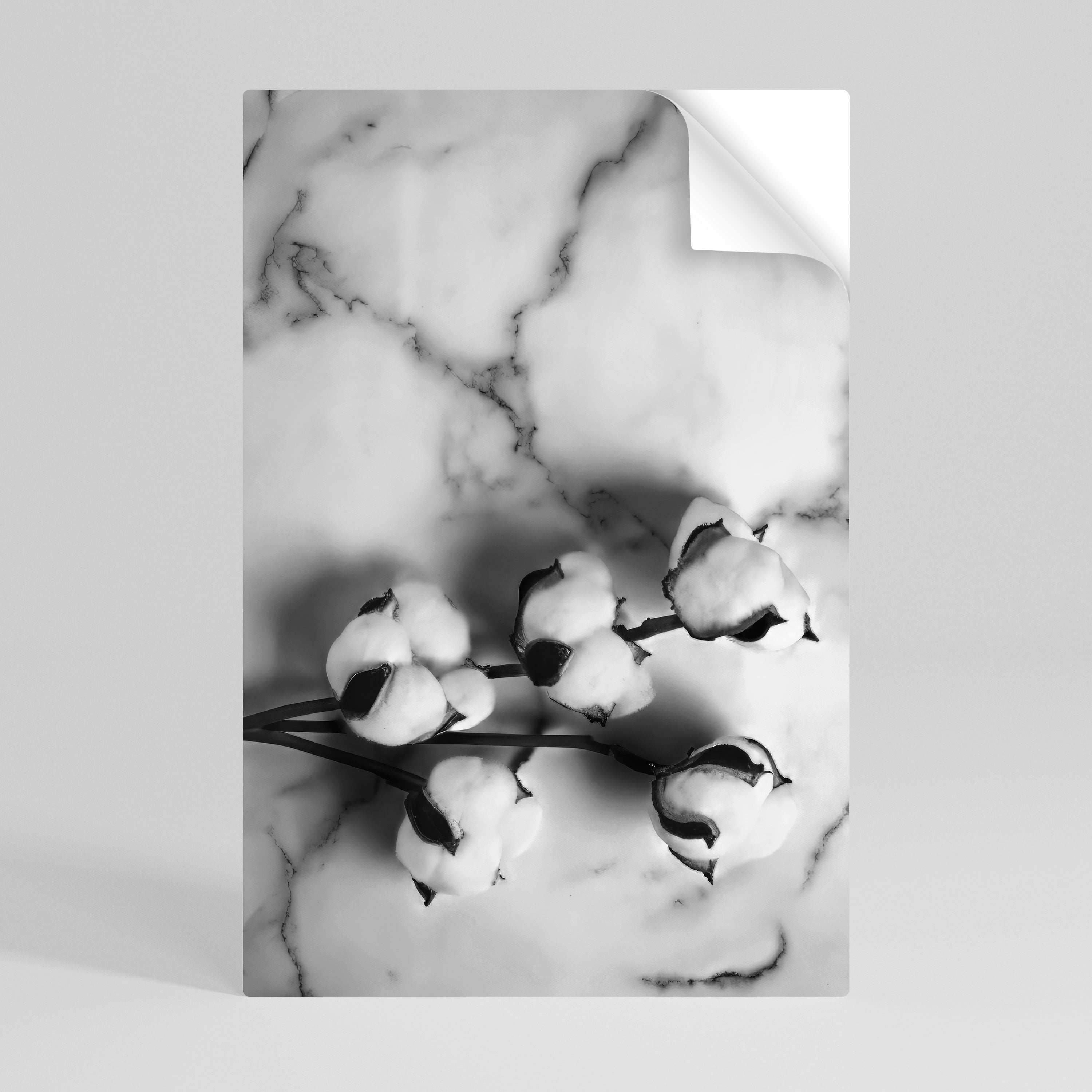 MONOCHROME COTTON DREAMS Vertikales Poster zum Abziehen und Aufkleben