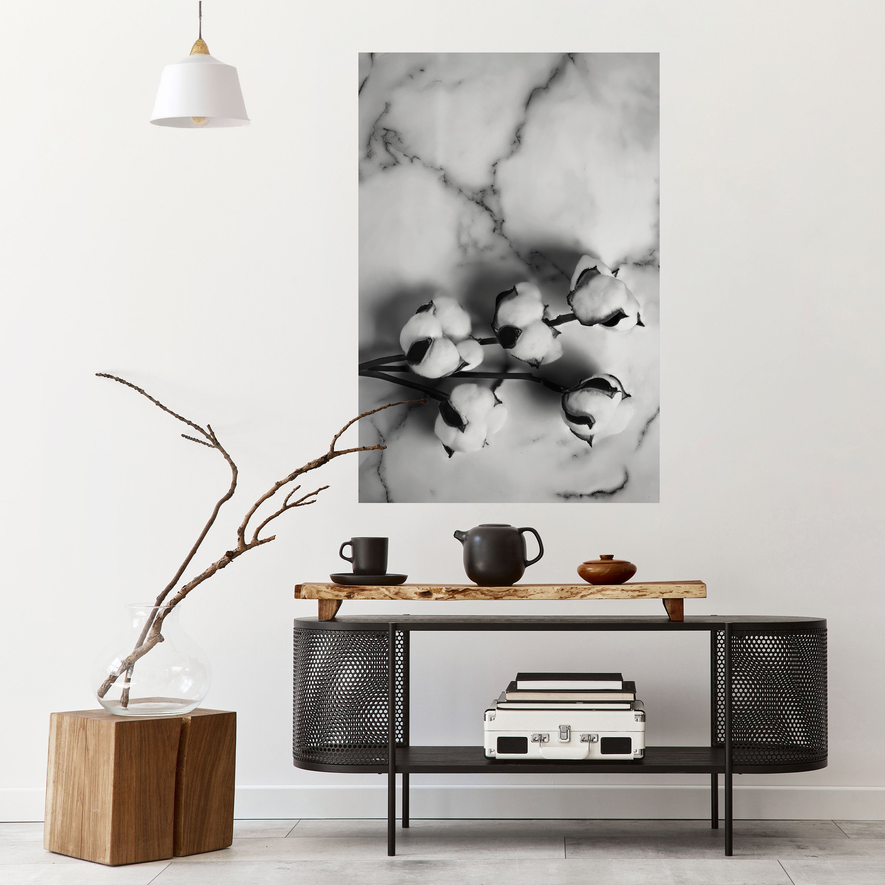 MONOCHROME COTTON DREAMS Vertikales Poster zum Abziehen und Aufkleben
