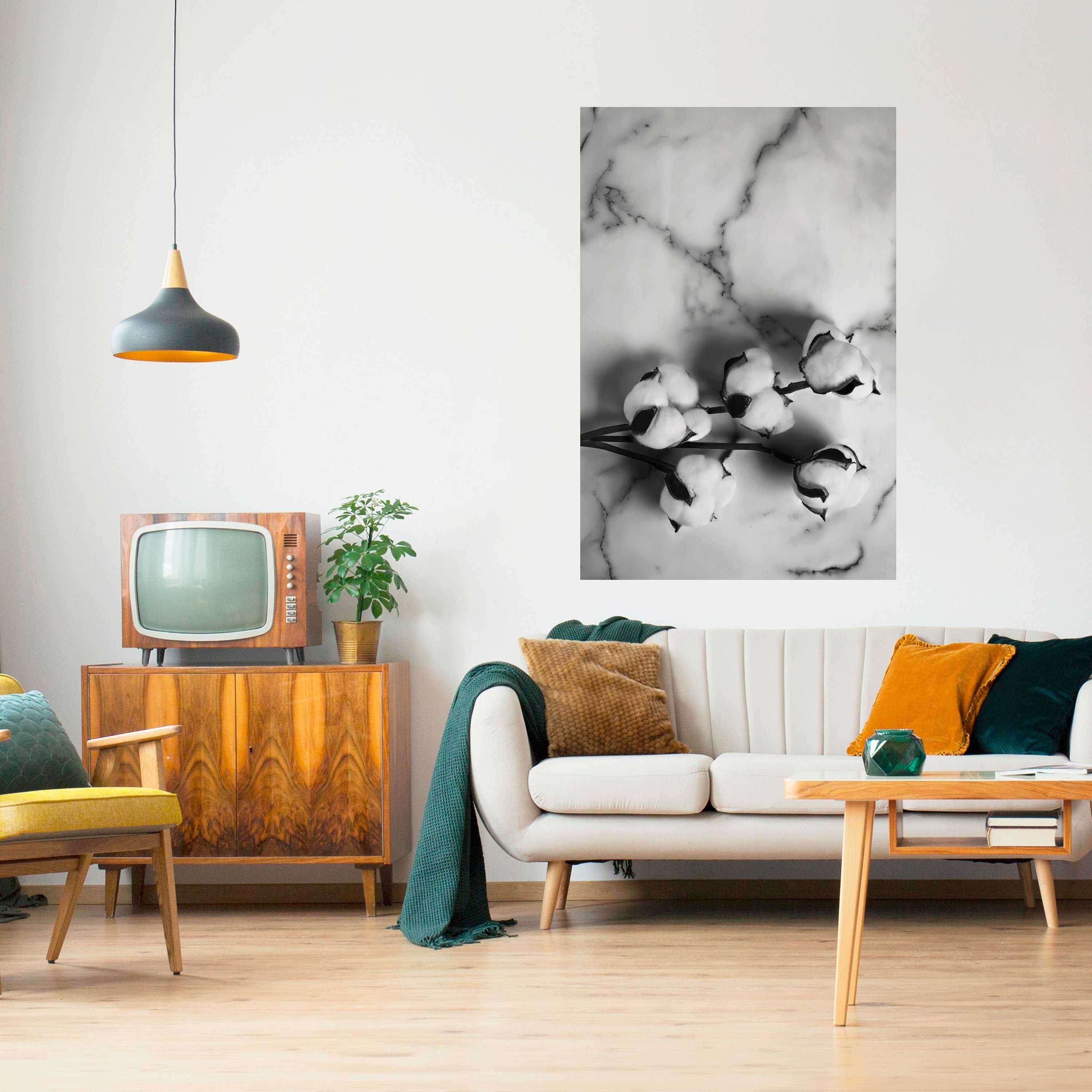 MONOCHROME COTTON DREAMS Vertikales Poster zum Abziehen und Aufkleben