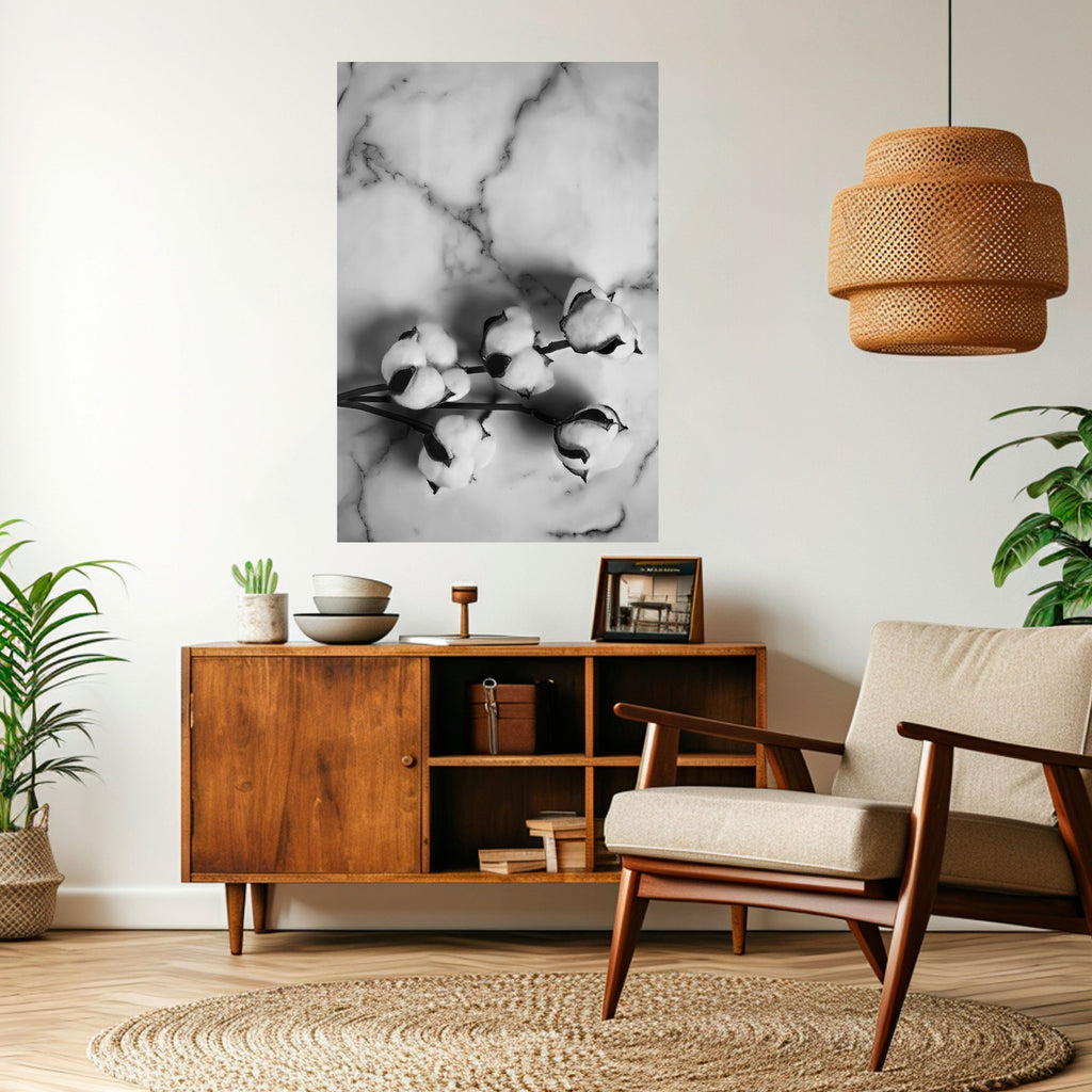 MONOCHROME COTTON DREAMS Vertikales Poster zum Abziehen und Aufkleben