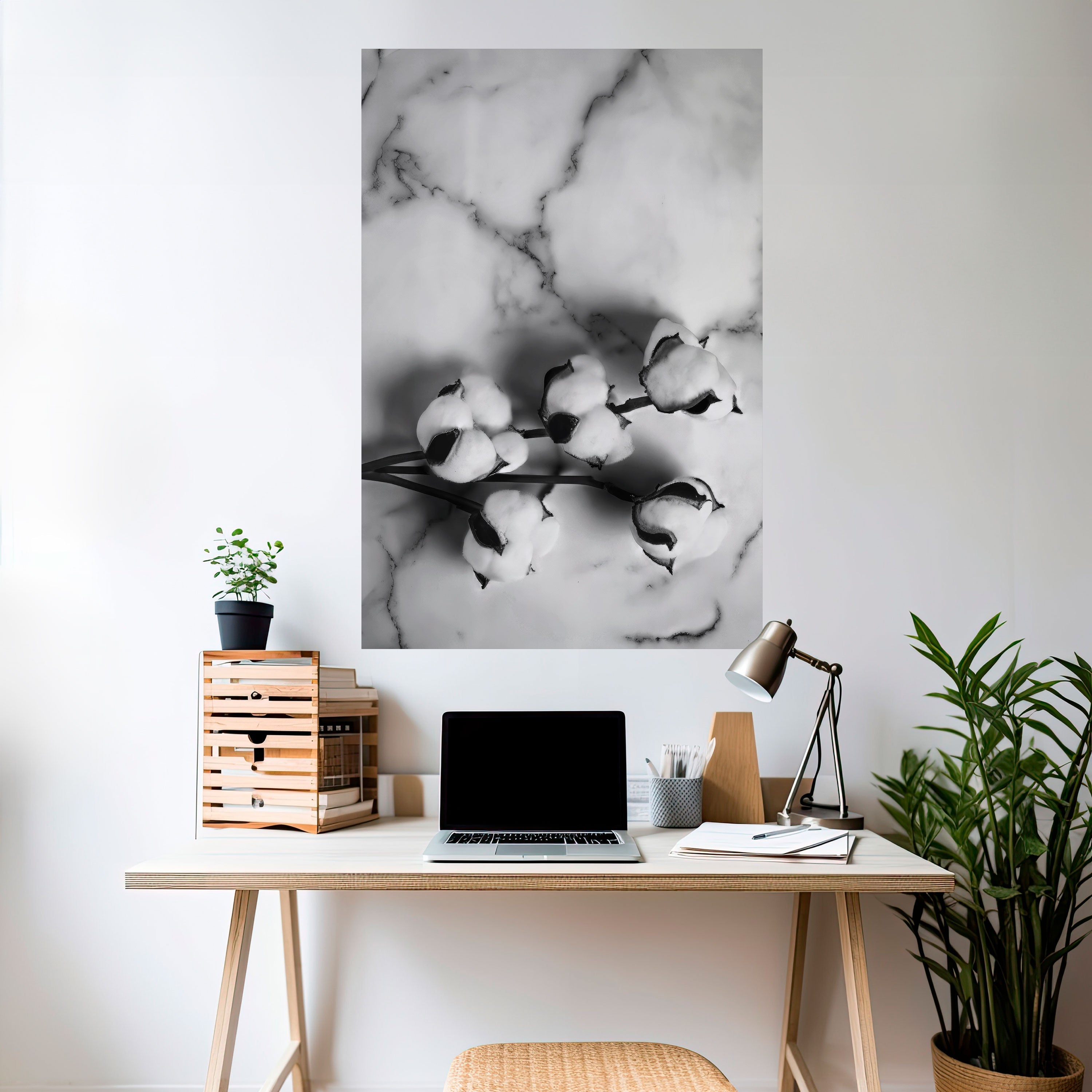 MONOCHROME COTTON DREAMS Vertikales Poster zum Abziehen und Aufkleben