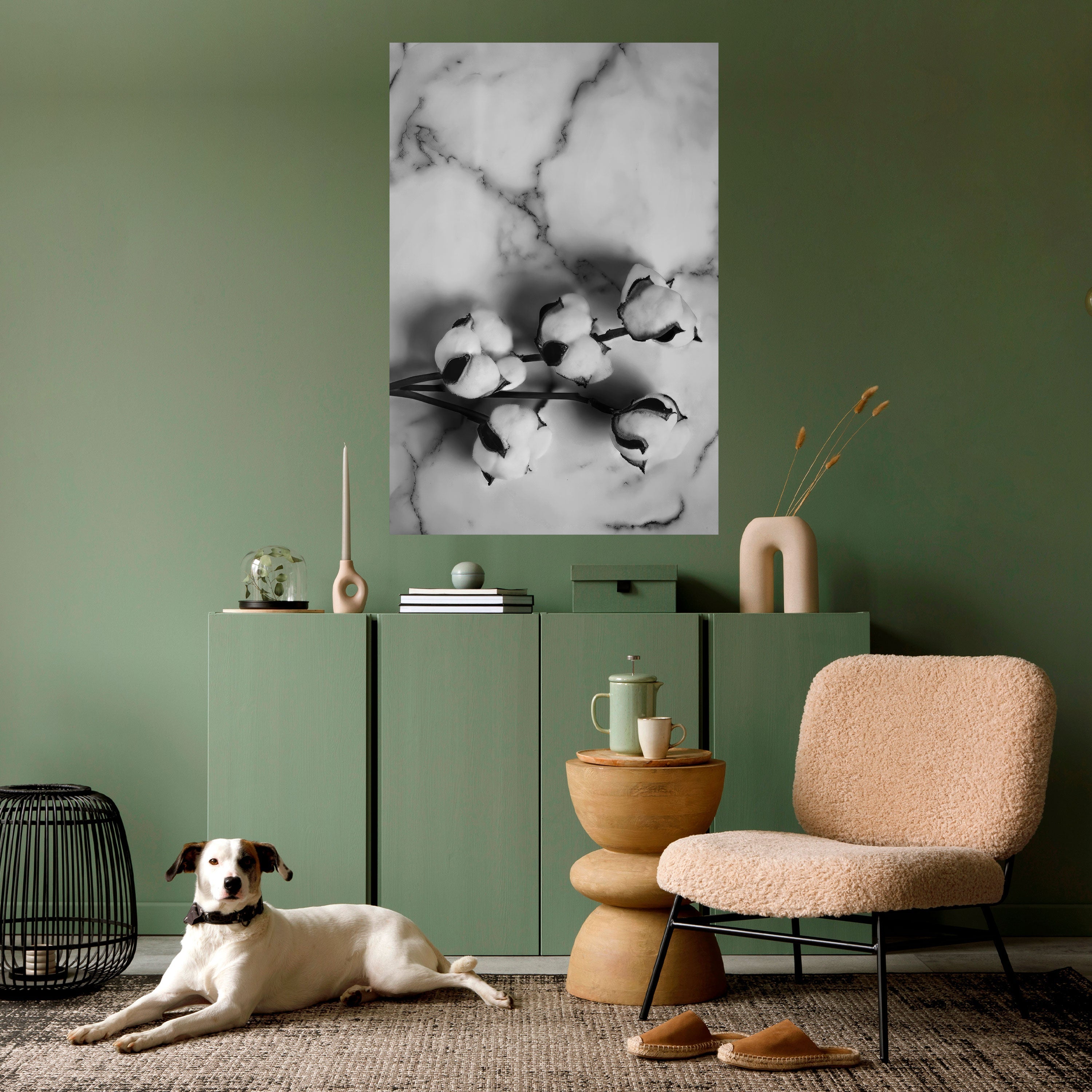 MONOCHROME COTTON DREAMS Vertikales Poster zum Abziehen und Aufkleben