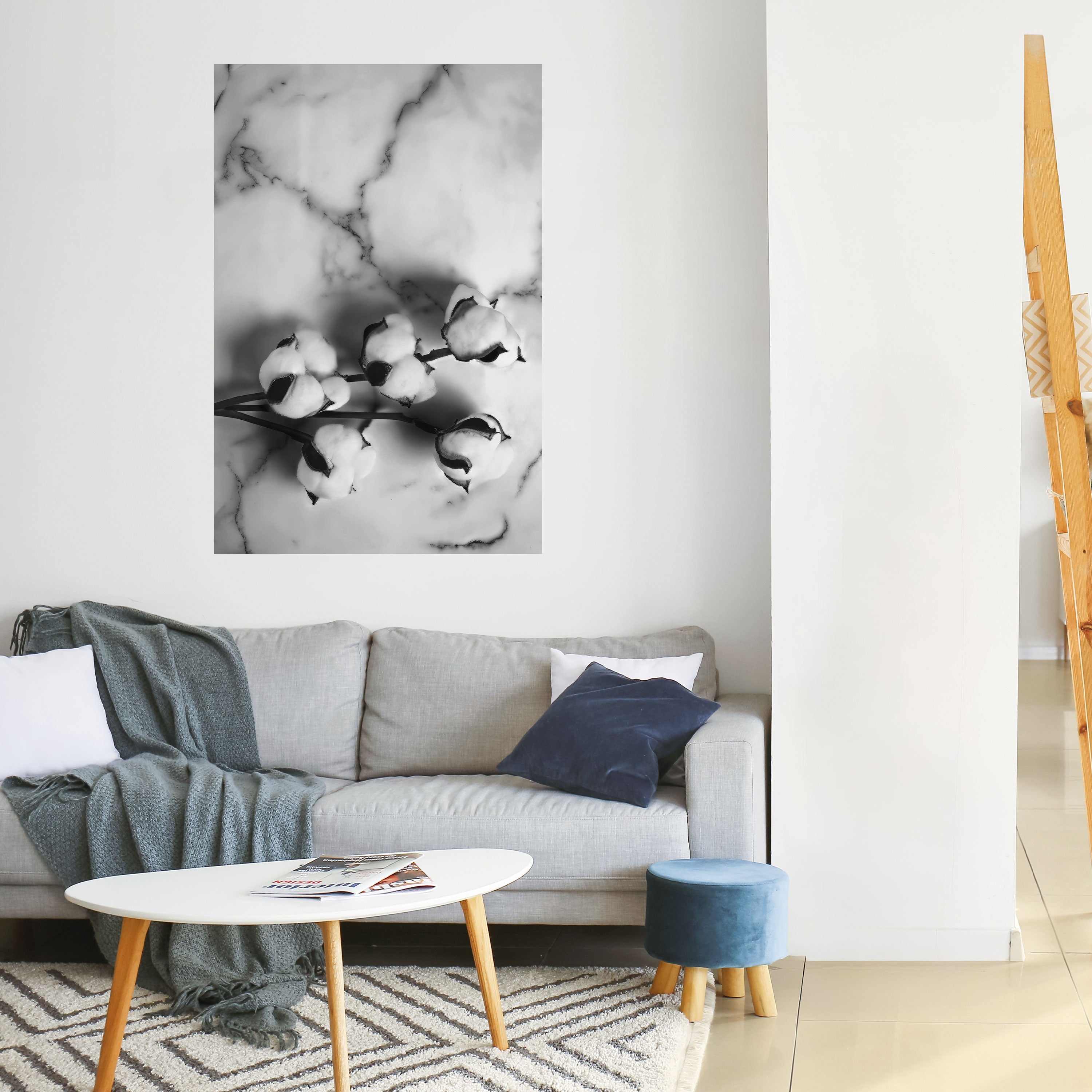 MONOCHROME COTTON DREAMS Vertikales Poster zum Abziehen und Aufkleben