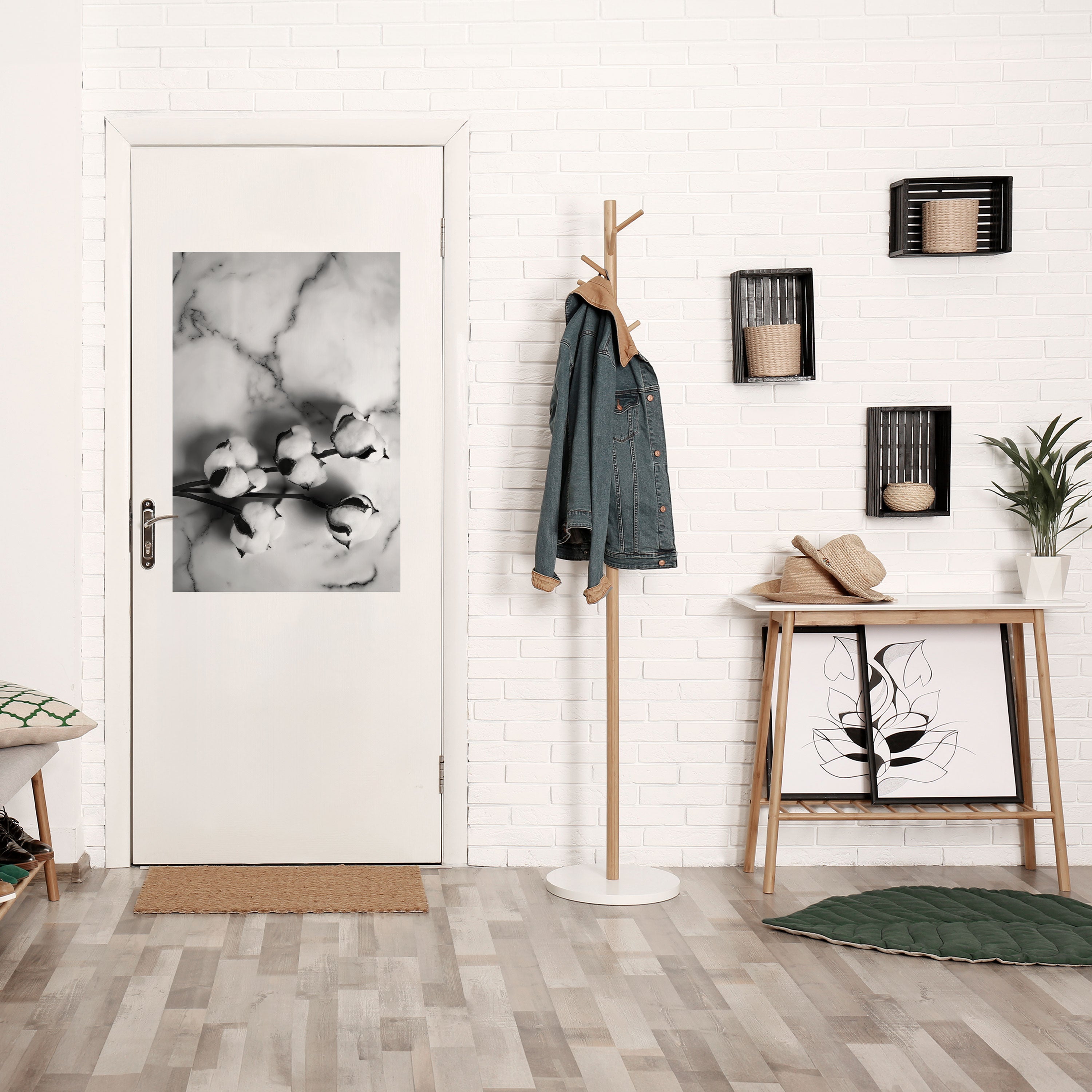 MONOCHROME COTTON DREAMS Vertikales Poster zum Abziehen und Aufkleben