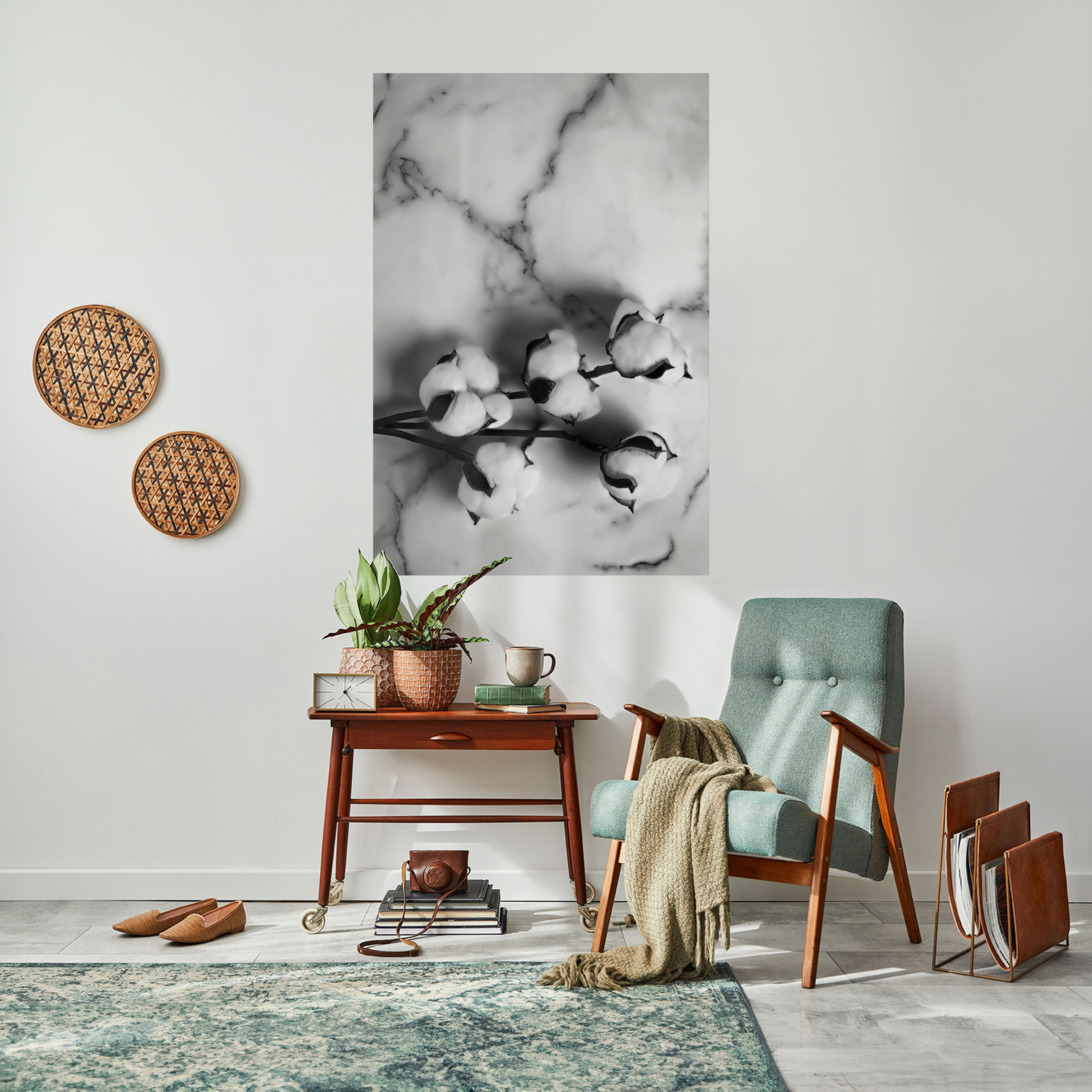 MONOCHROME COTTON DREAMS Vertikales Poster zum Abziehen und Aufkleben