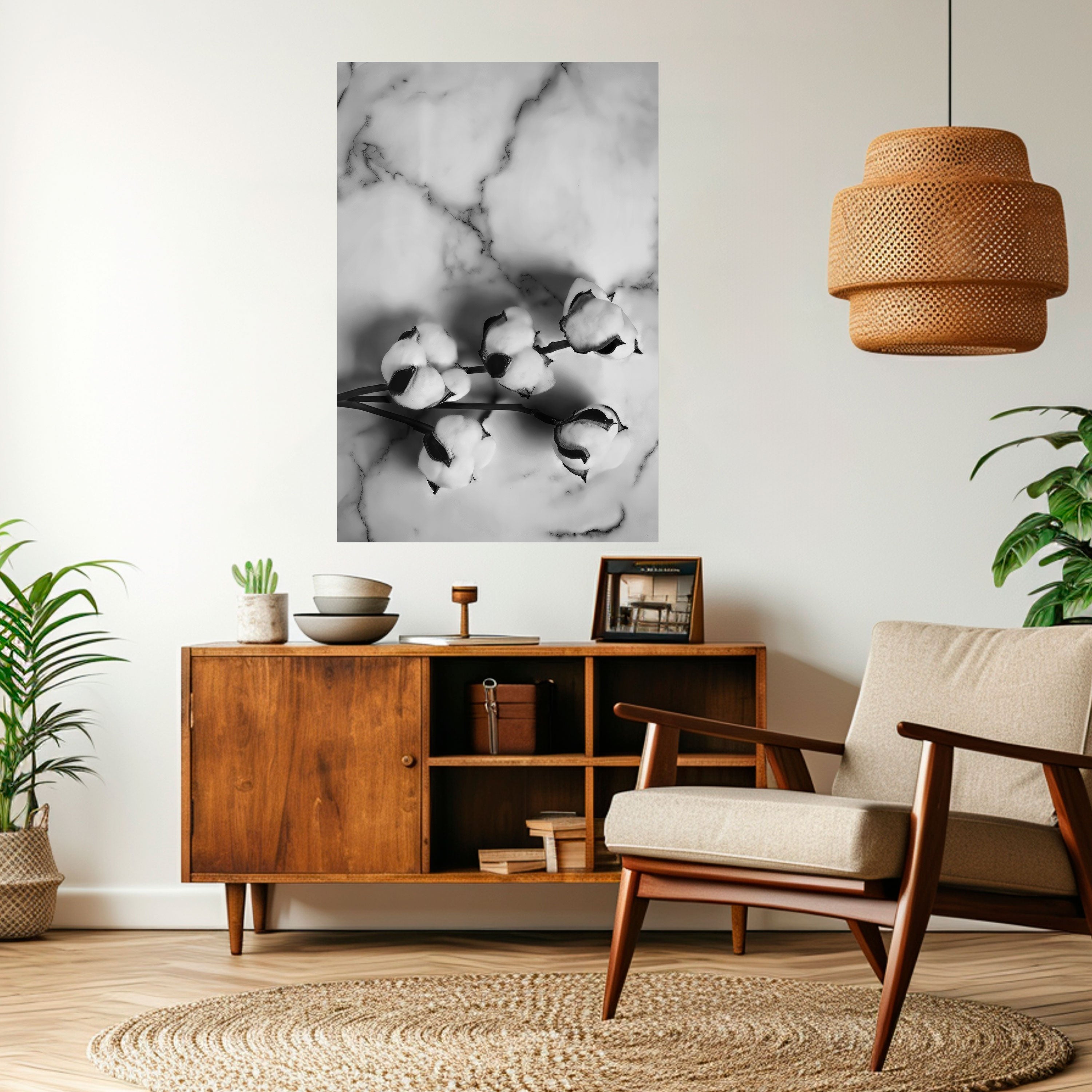 MONOCHROME COTTON DREAMS Vertikales Poster zum Abziehen und Aufkleben