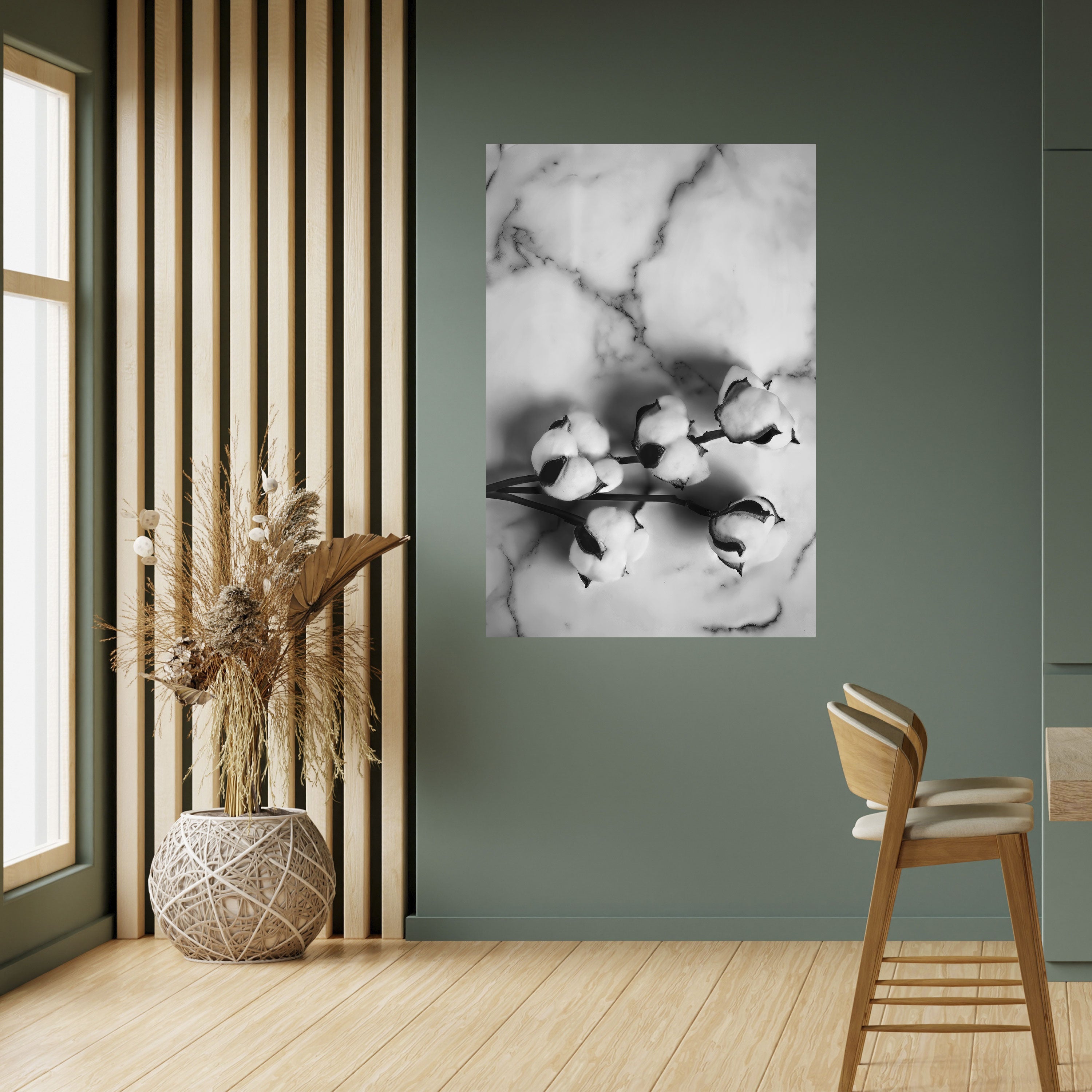 MONOCHROME COTTON DREAMS Vertikales Poster zum Abziehen und Aufkleben