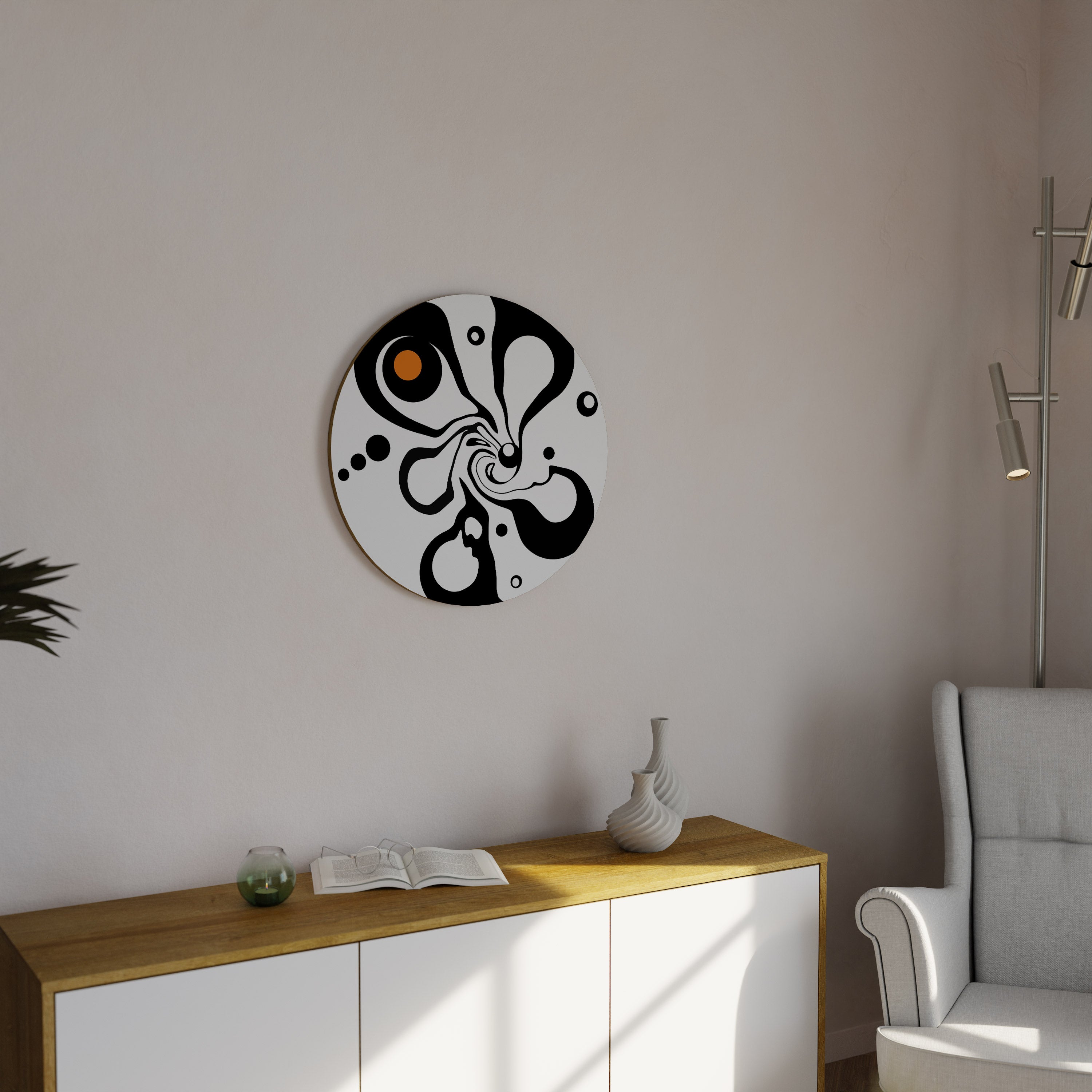 WIRBELNDE NATUR Runde Wandkunst