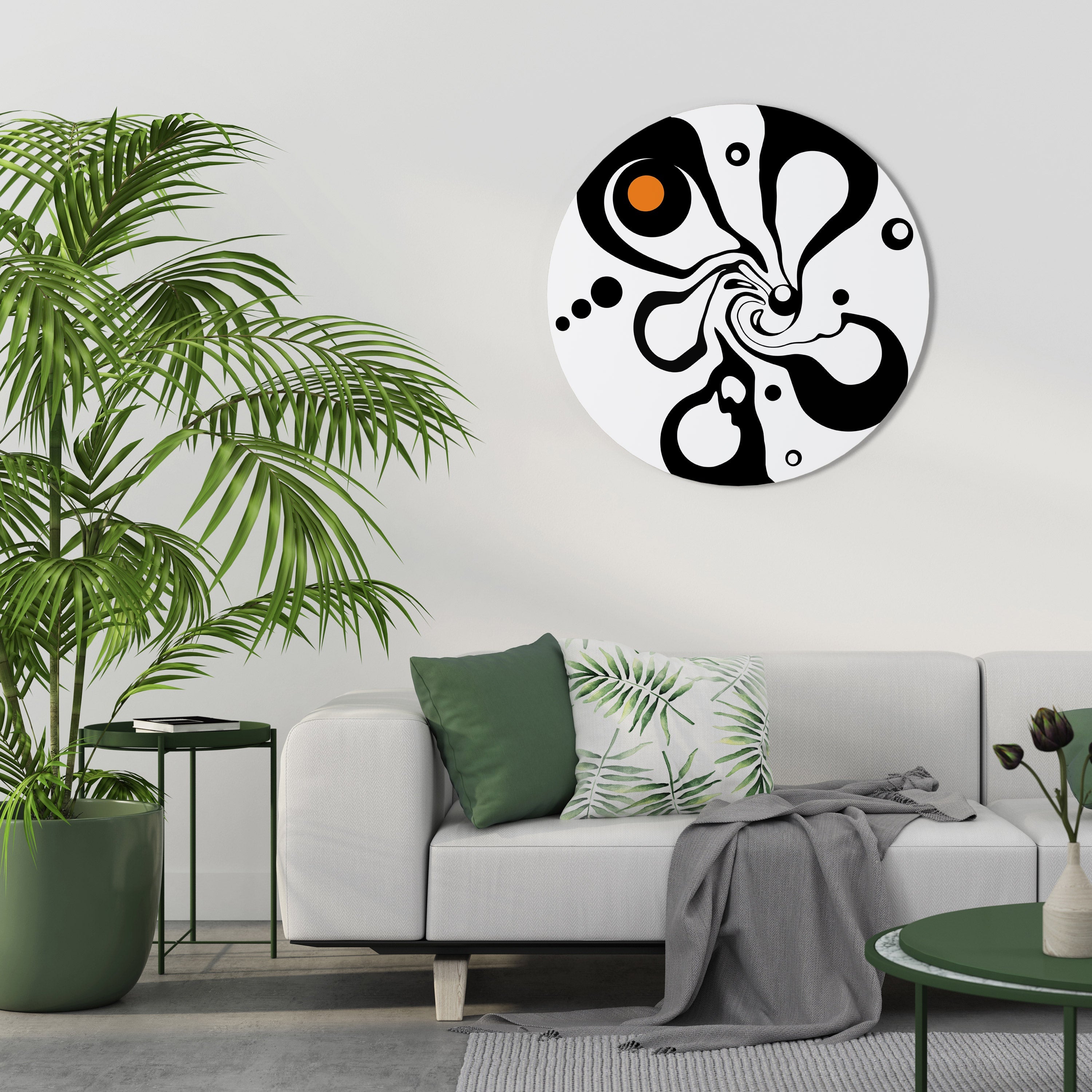 WIRBELNDE NATUR Runde Wandkunst