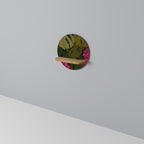 TROPICAL BEAUTY Round Art Shelf In Oak Effect