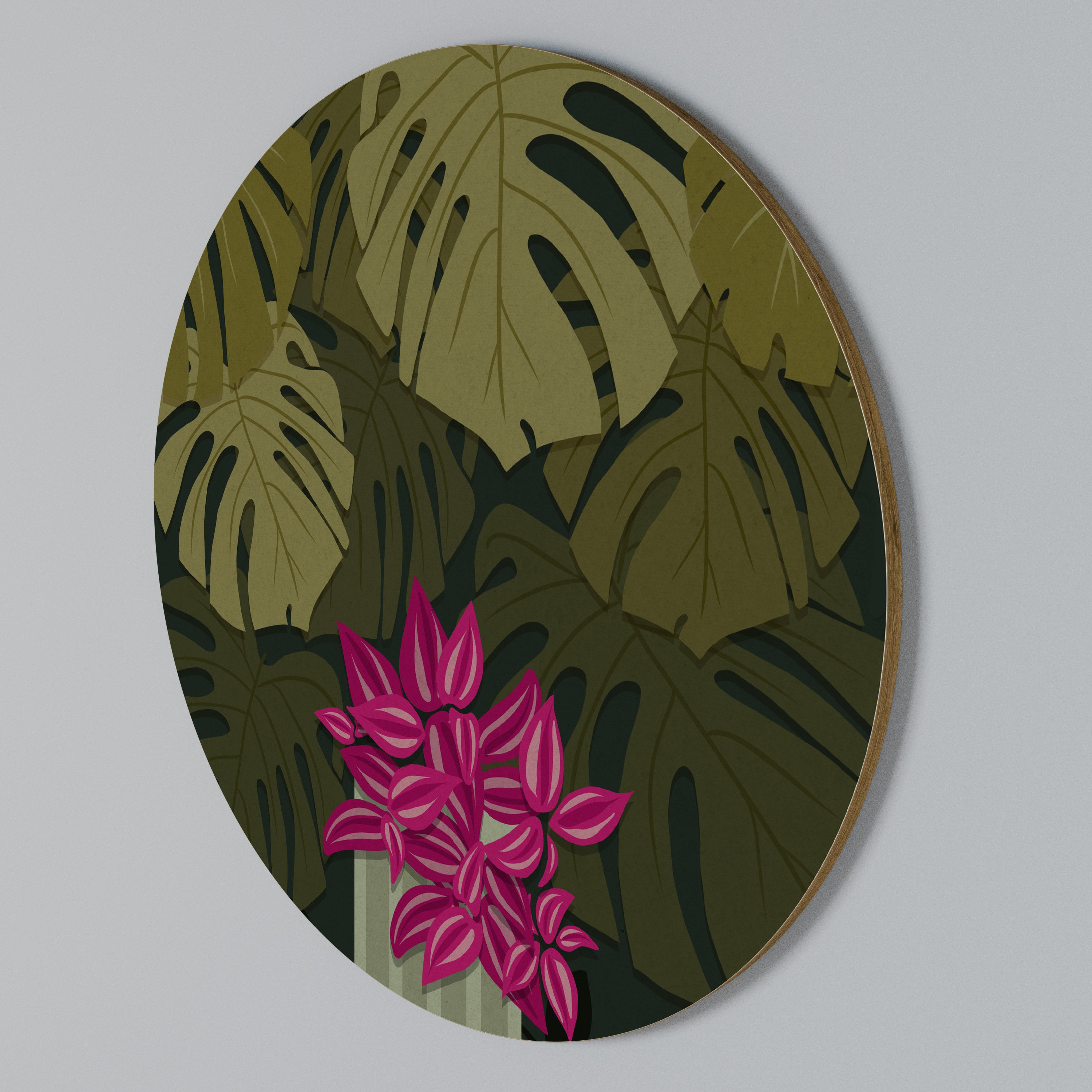TROPICAL BEAUTY Rundes Wandbild