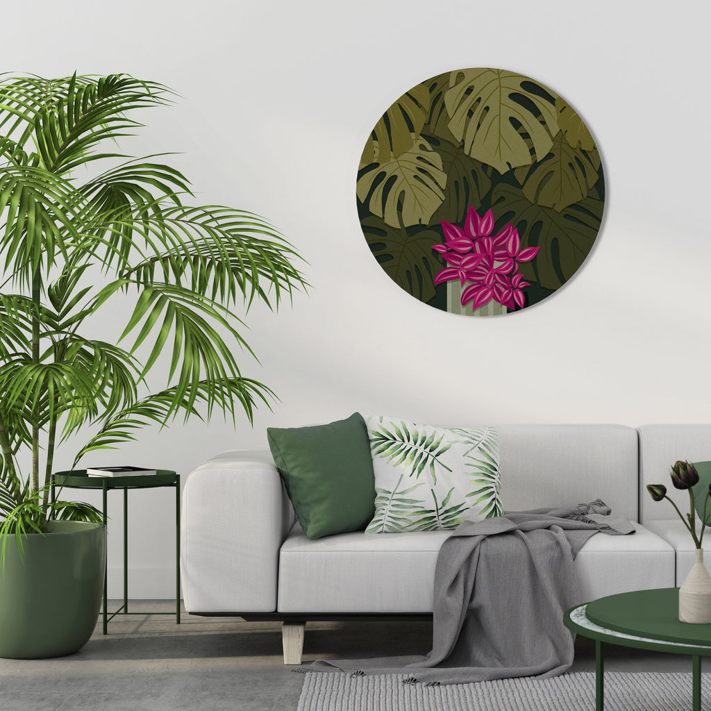 TROPICAL BEAUTY Runde Wandkunst