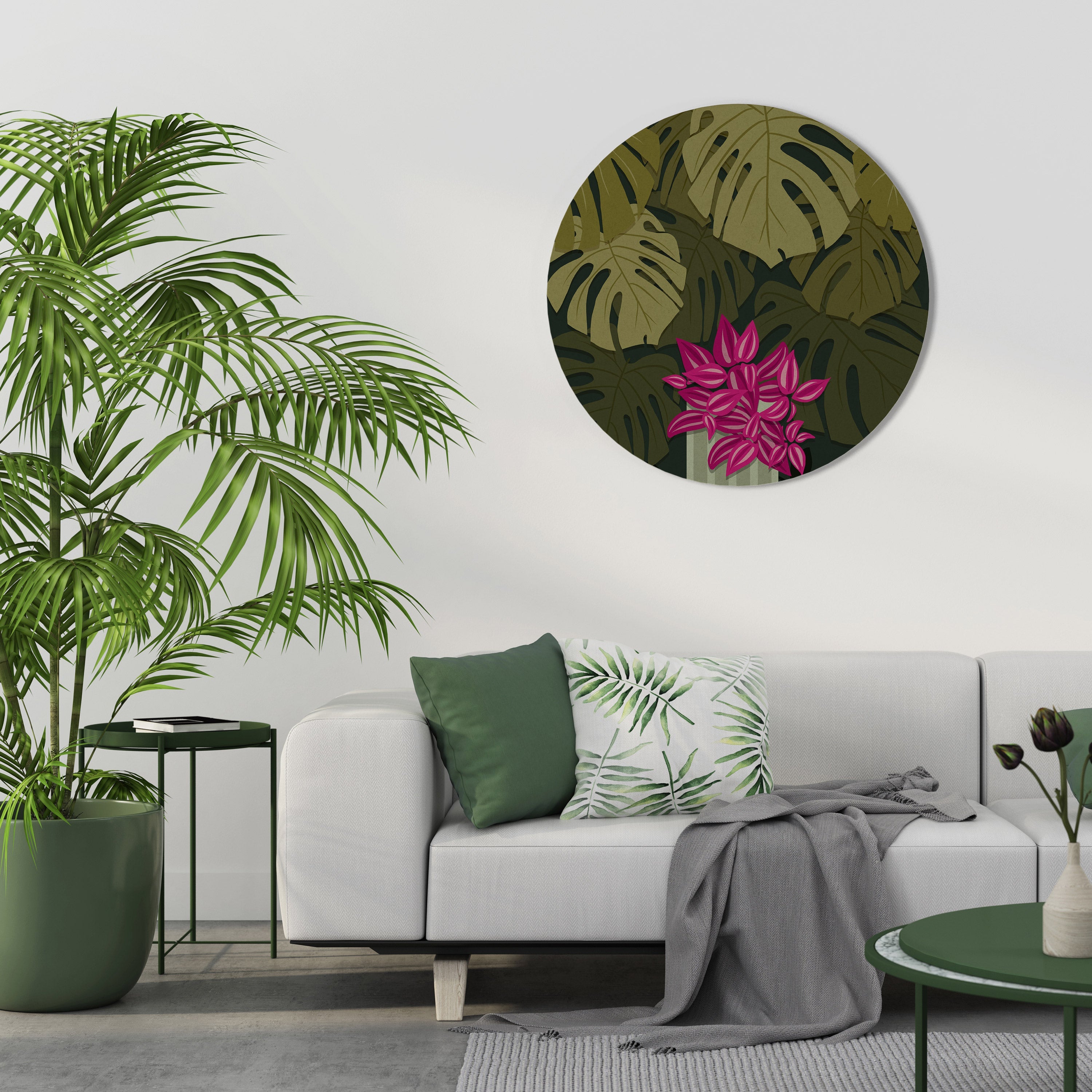 TROPICAL BEAUTY Runde Wandkunst