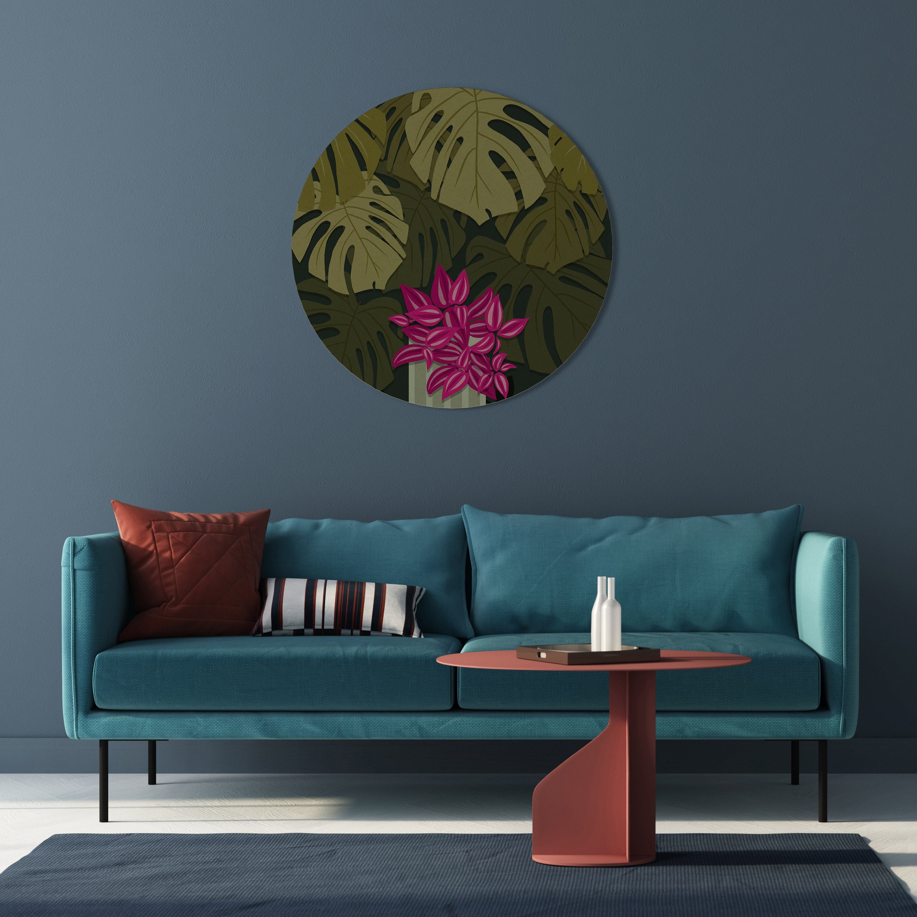 TROPICAL BEAUTY Runde Wandkunst