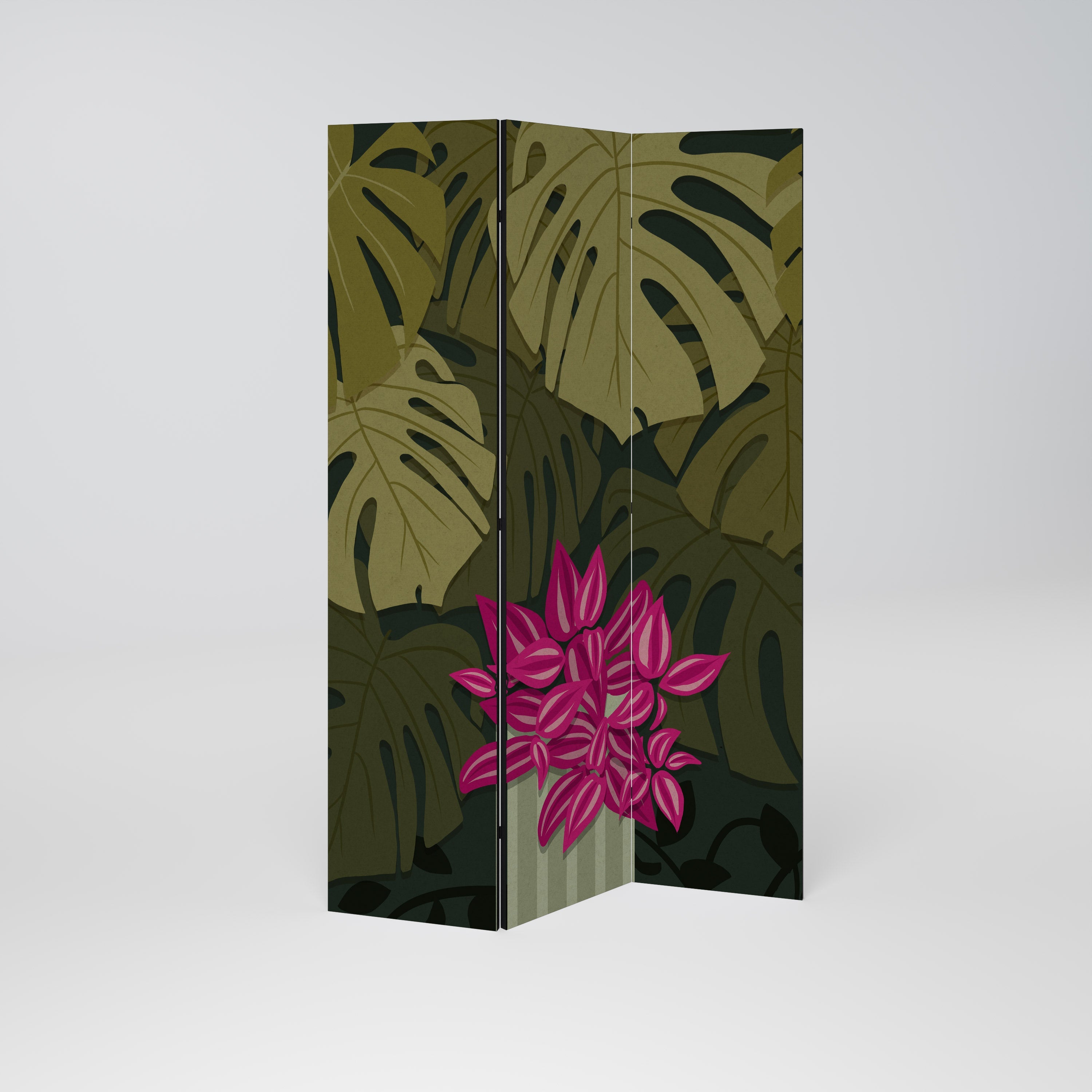 TROPICAL BEAUTY Dekorativer 3-teiliger Raumteiler