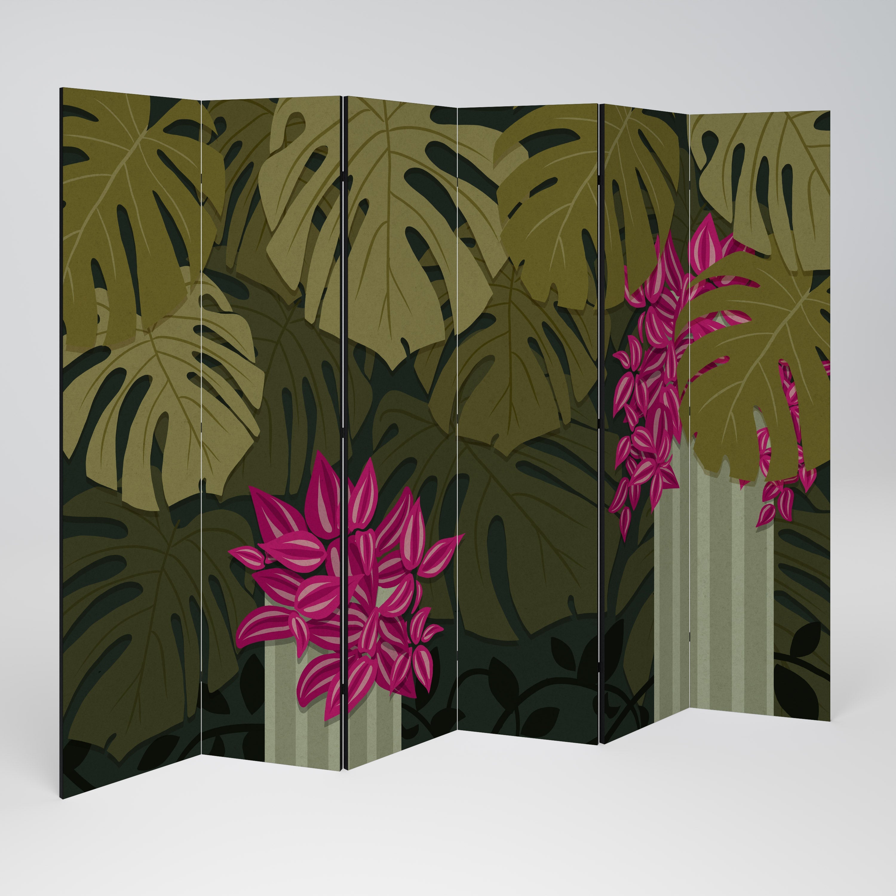 TROPICAL BEAUTY Dekorativer 6-teiliger Raumteiler