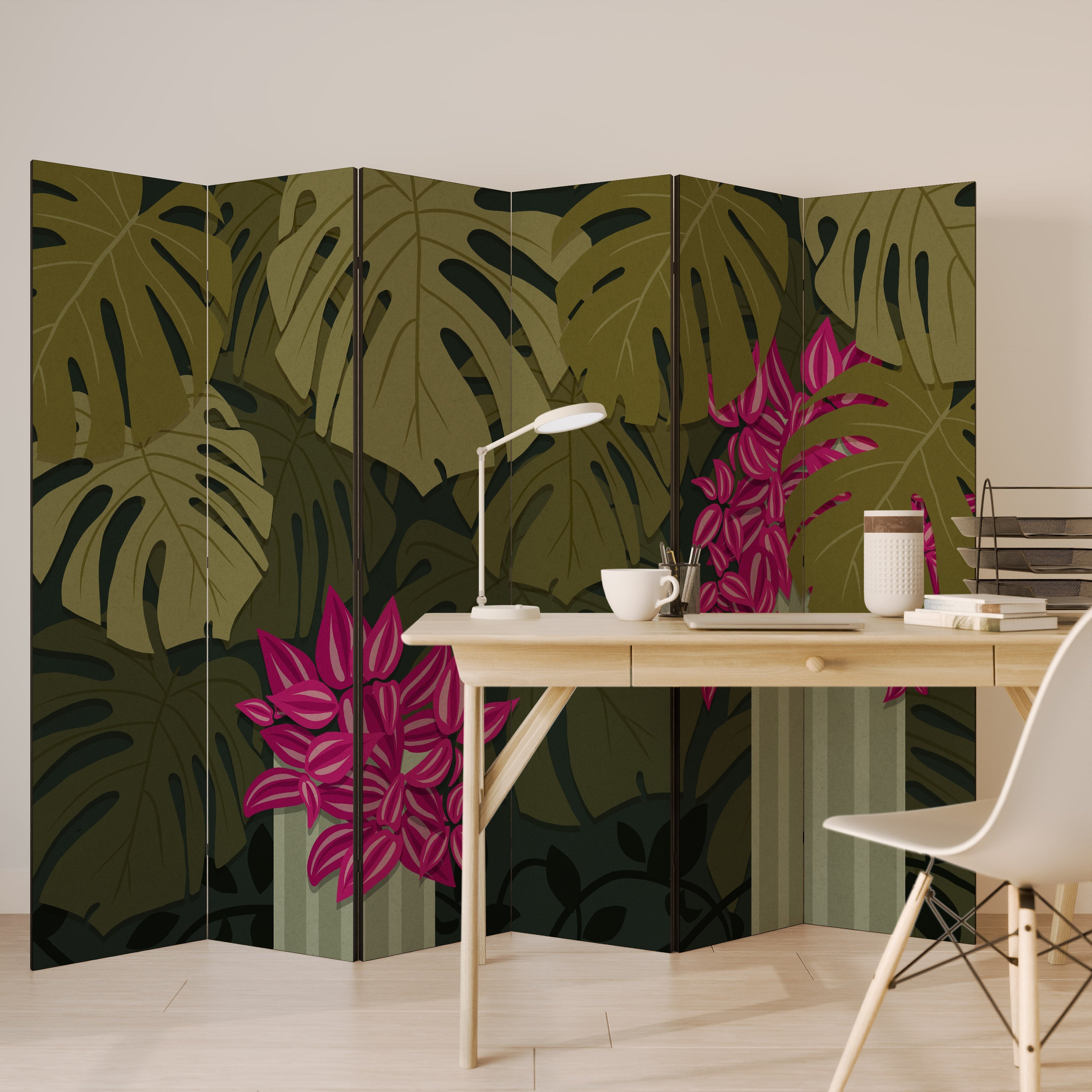 TROPICAL BEAUTY Dekorativer 6-teiliger Raumteiler